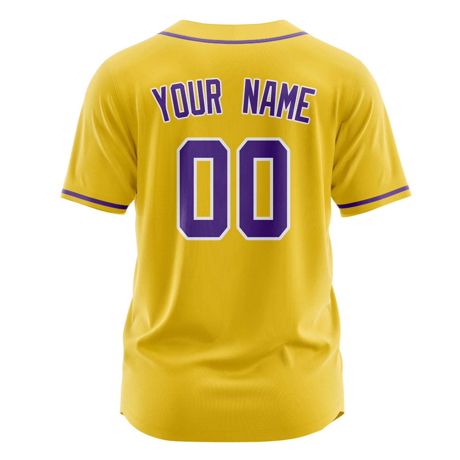 Benutzerdefiniertes Professionelles Gelb Lila Baseballtrikot