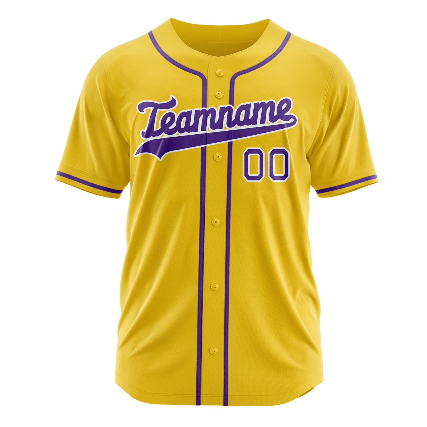Custom Professional Yellow Purple Baseball Jersey