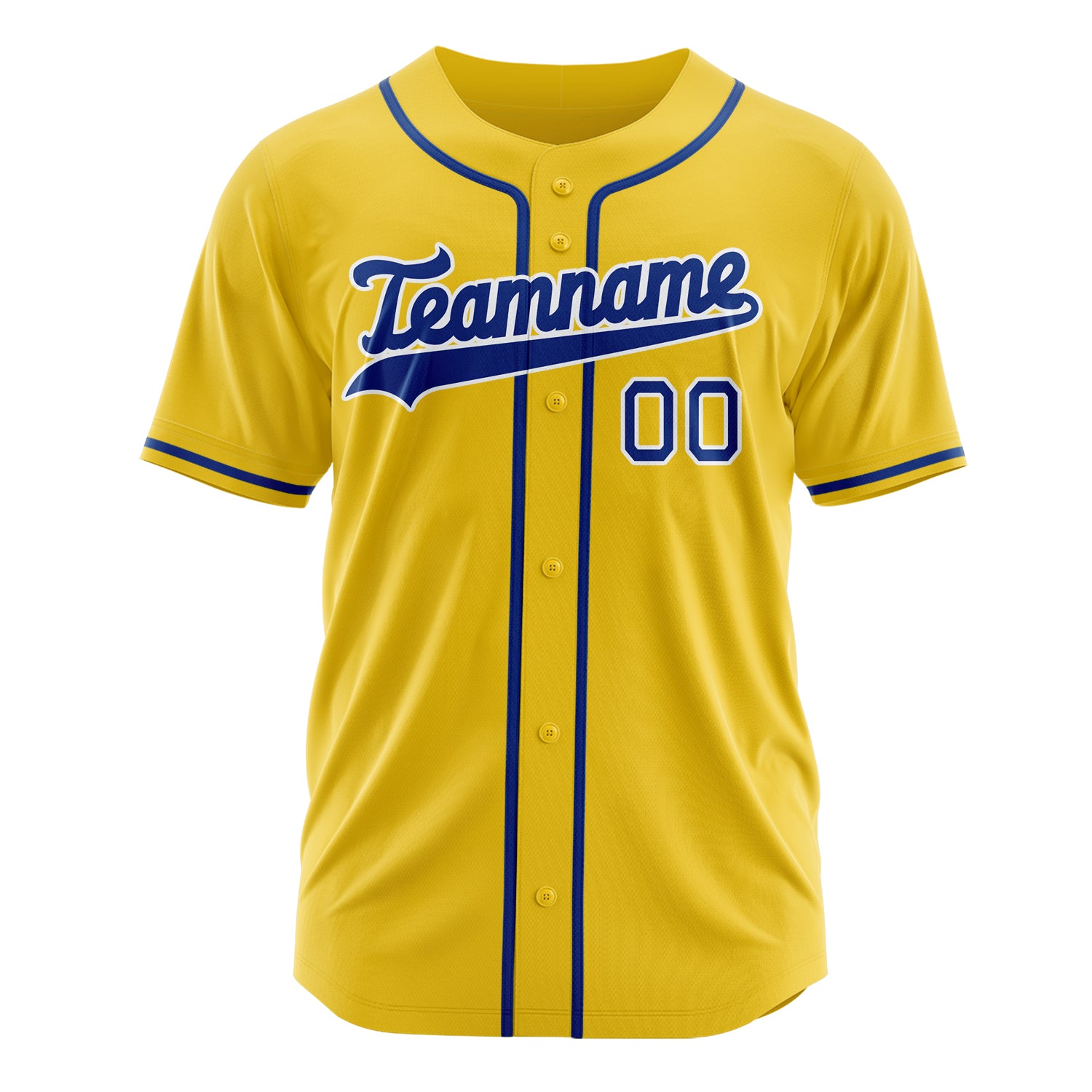 Custom Professional Yellow Royal Blue Baseball Jersey
