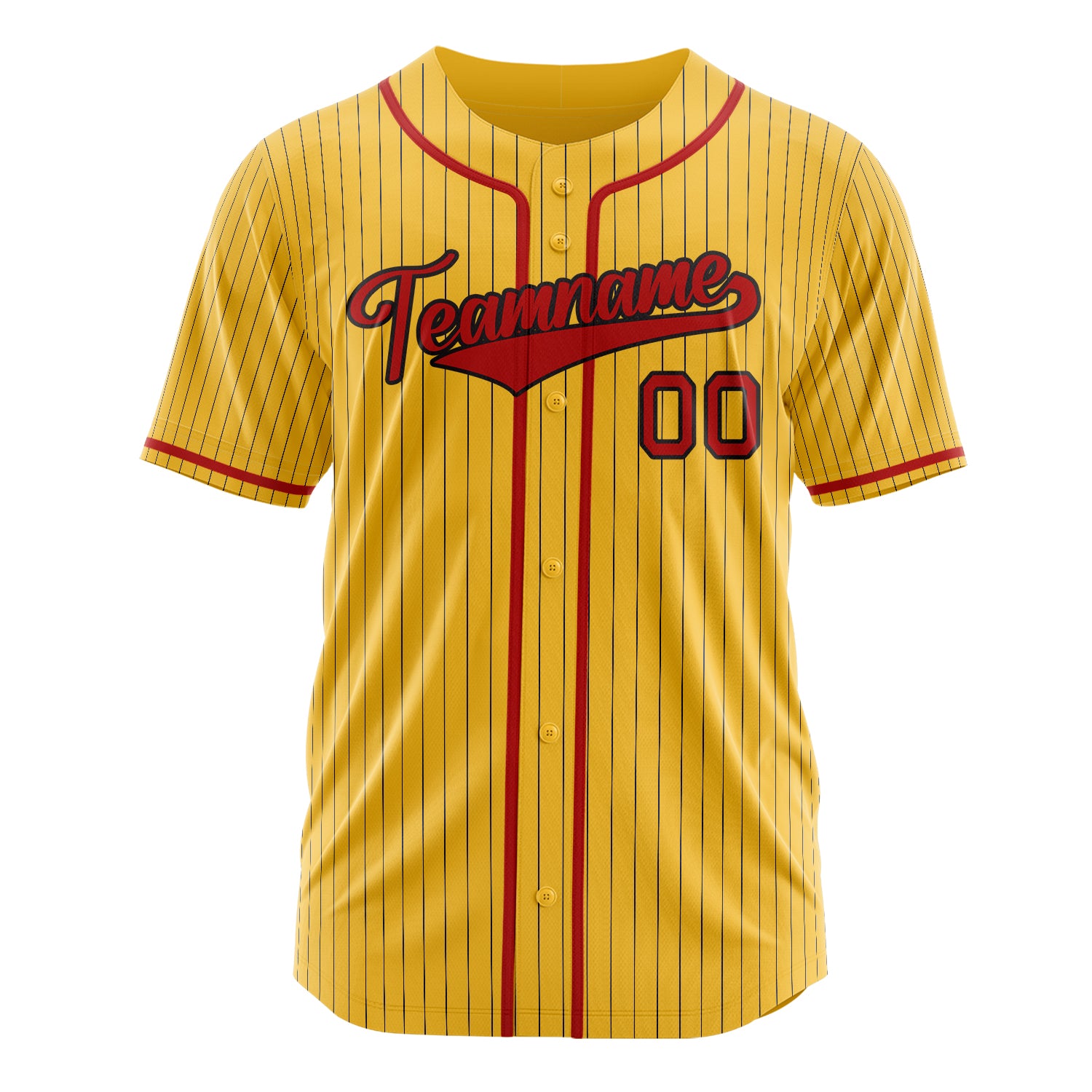 Custom Professional Yellow Red Baseball Jersey