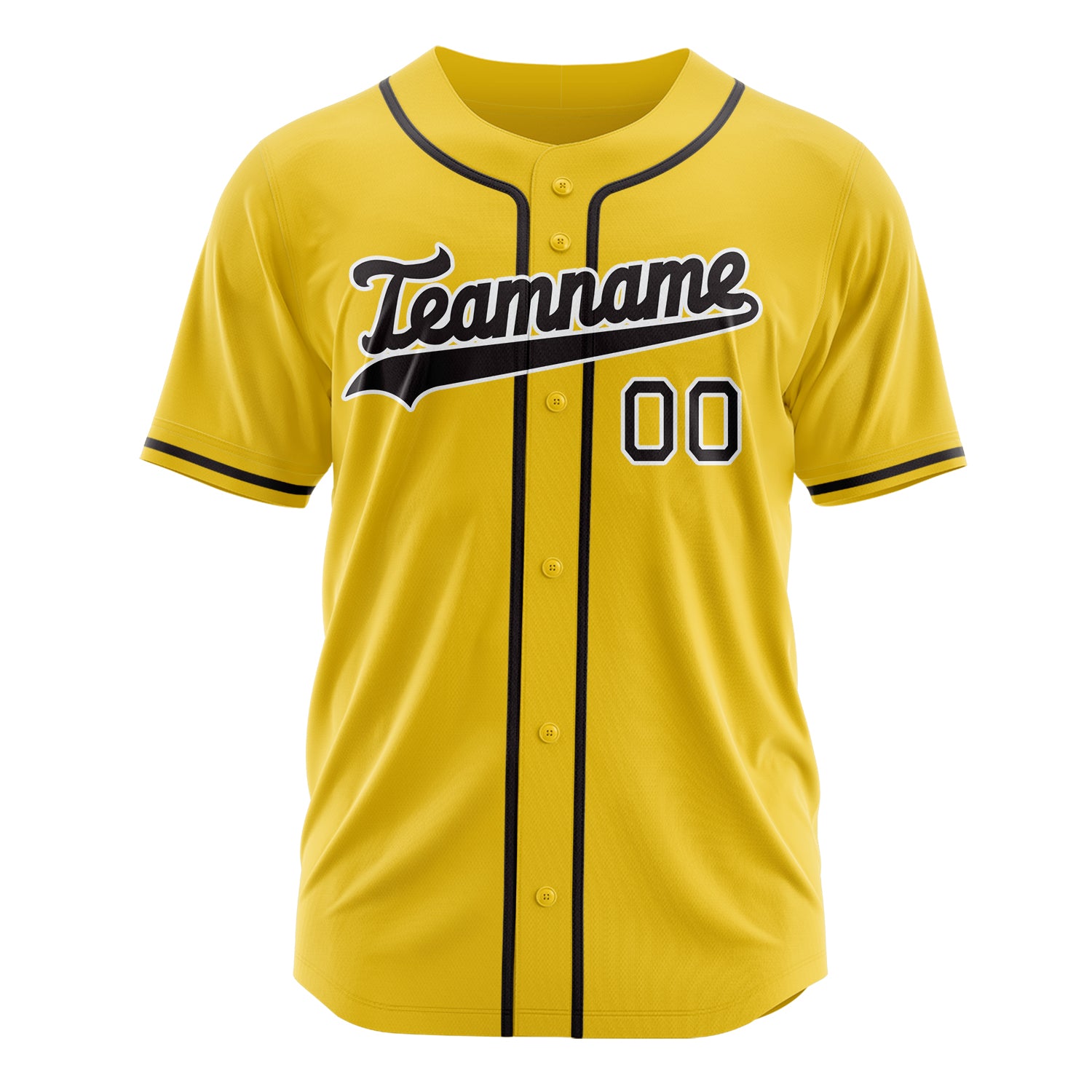 Custom Professional Yellow Black Baseball Jersey