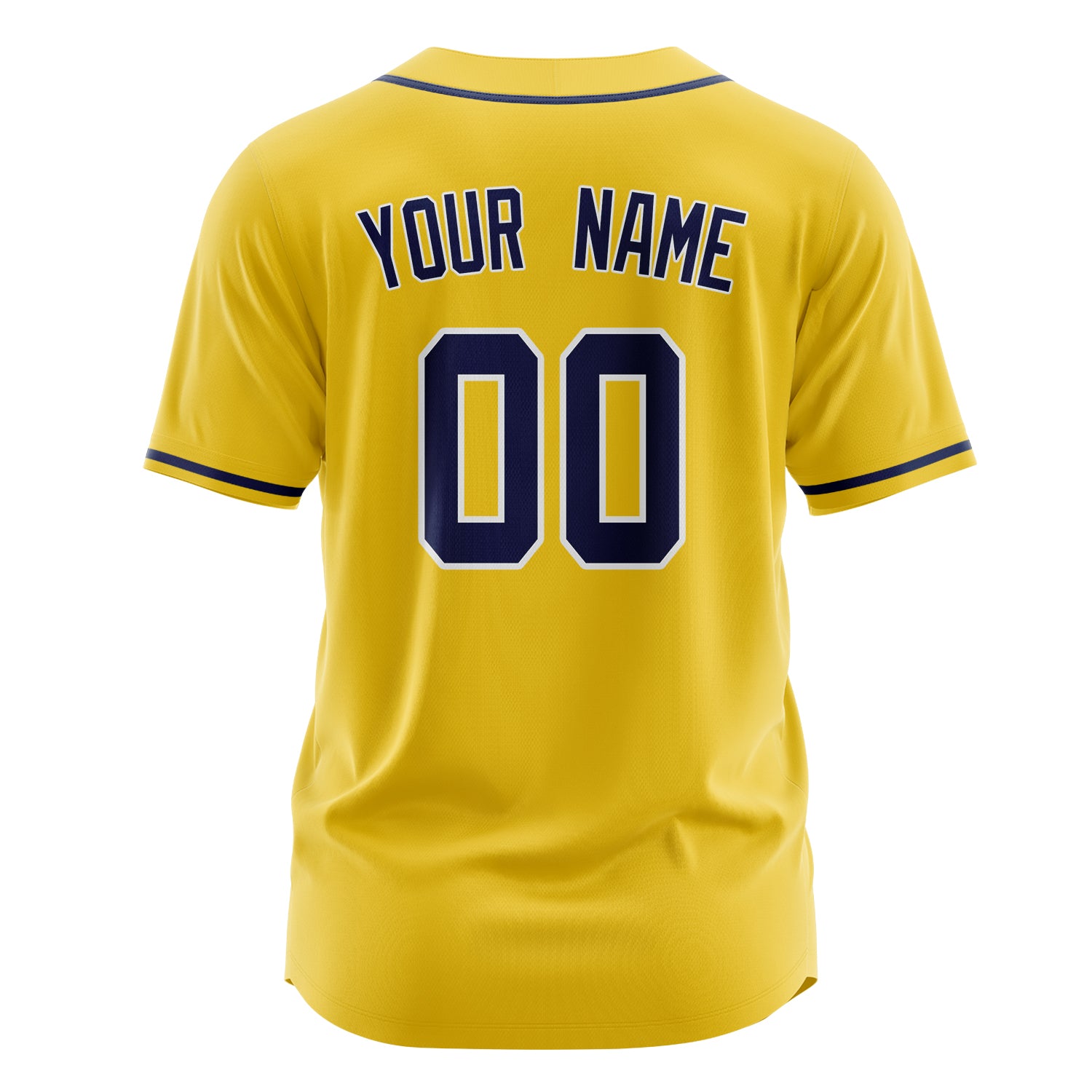 Benutzerdefiniertes Professionelles Gelb Marineblau Baseballtrikot