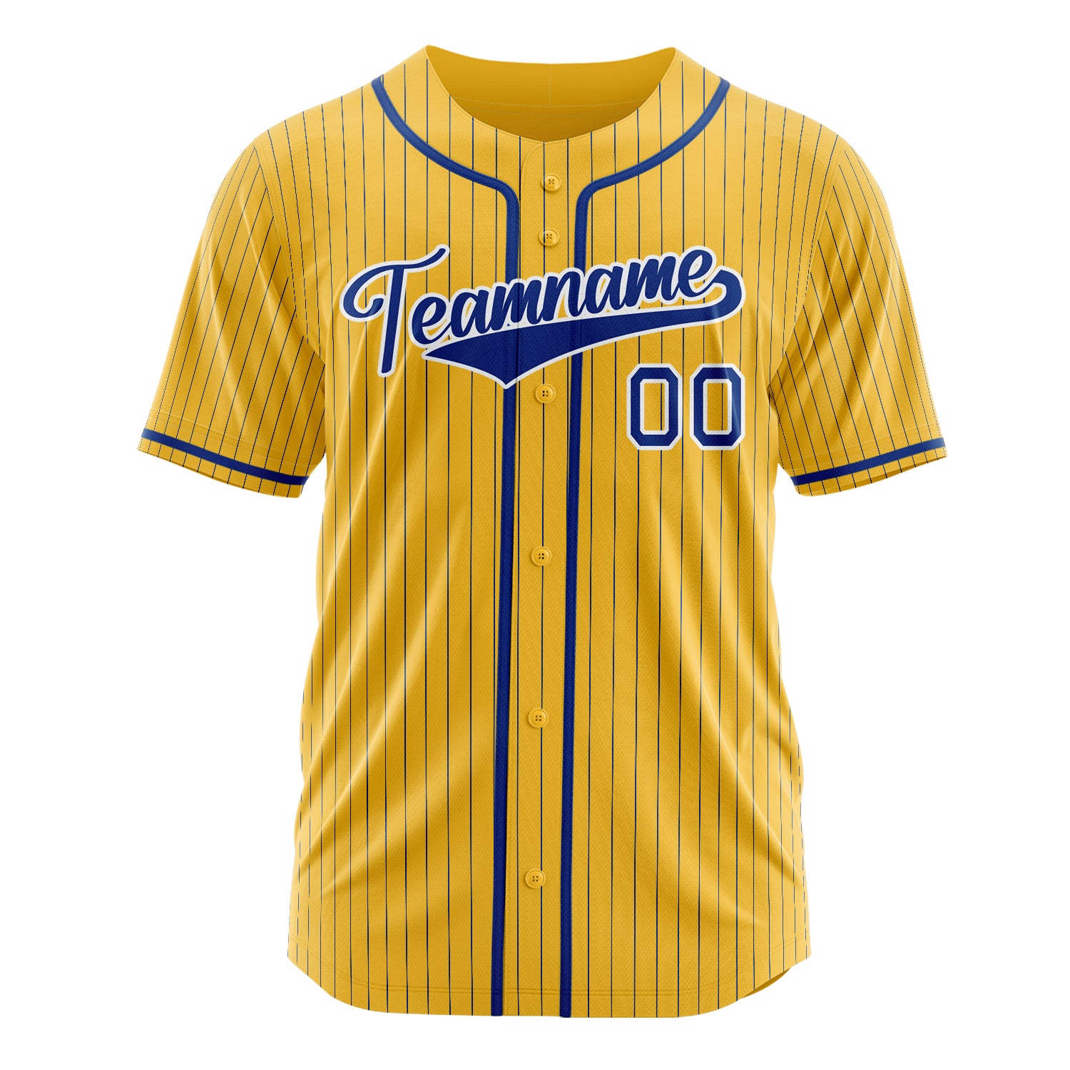 Custom Professional Yellow Royal Blue Baseball Jersey
