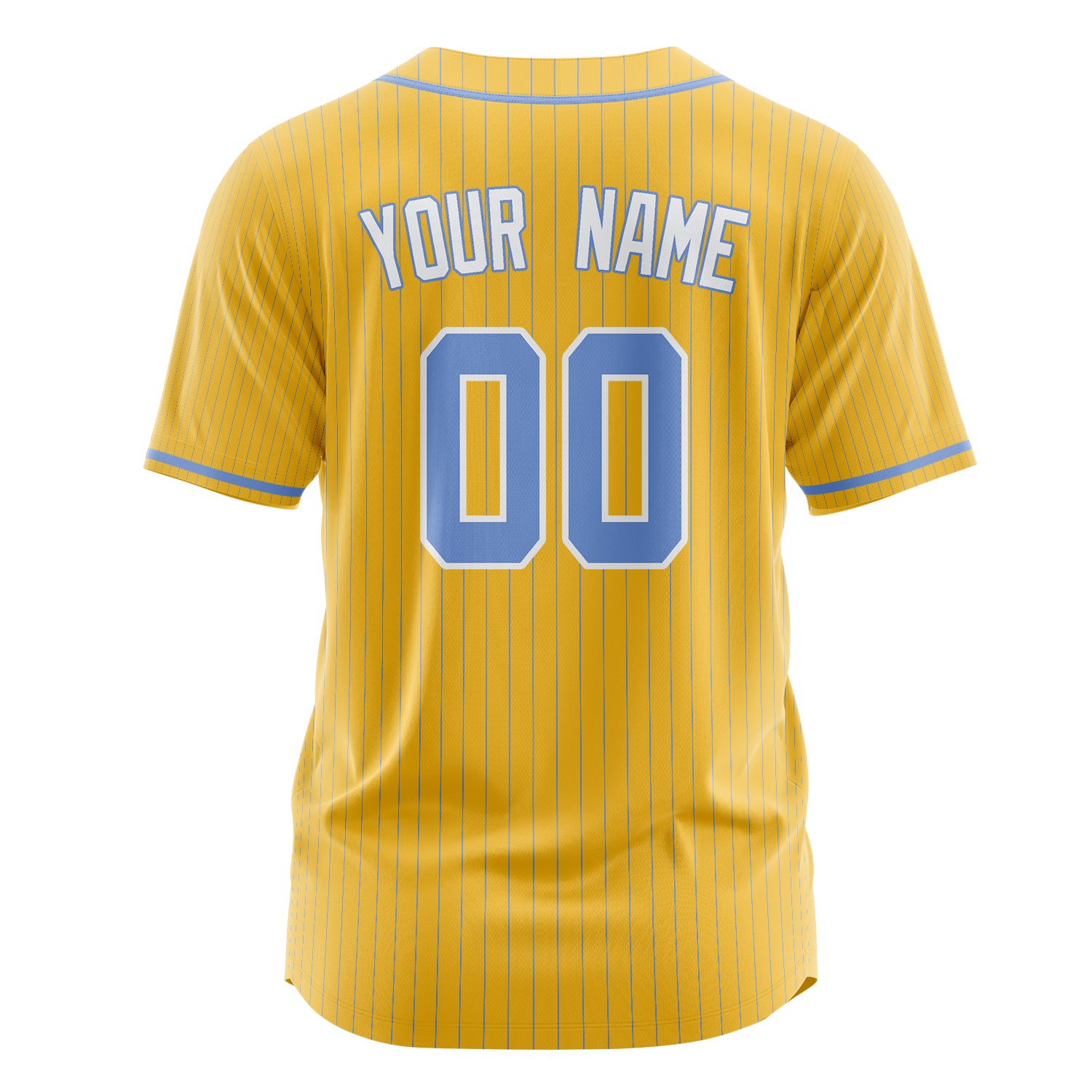 Benutzerdefiniertes Professionelles Gelb Hellblau Baseballtrikot