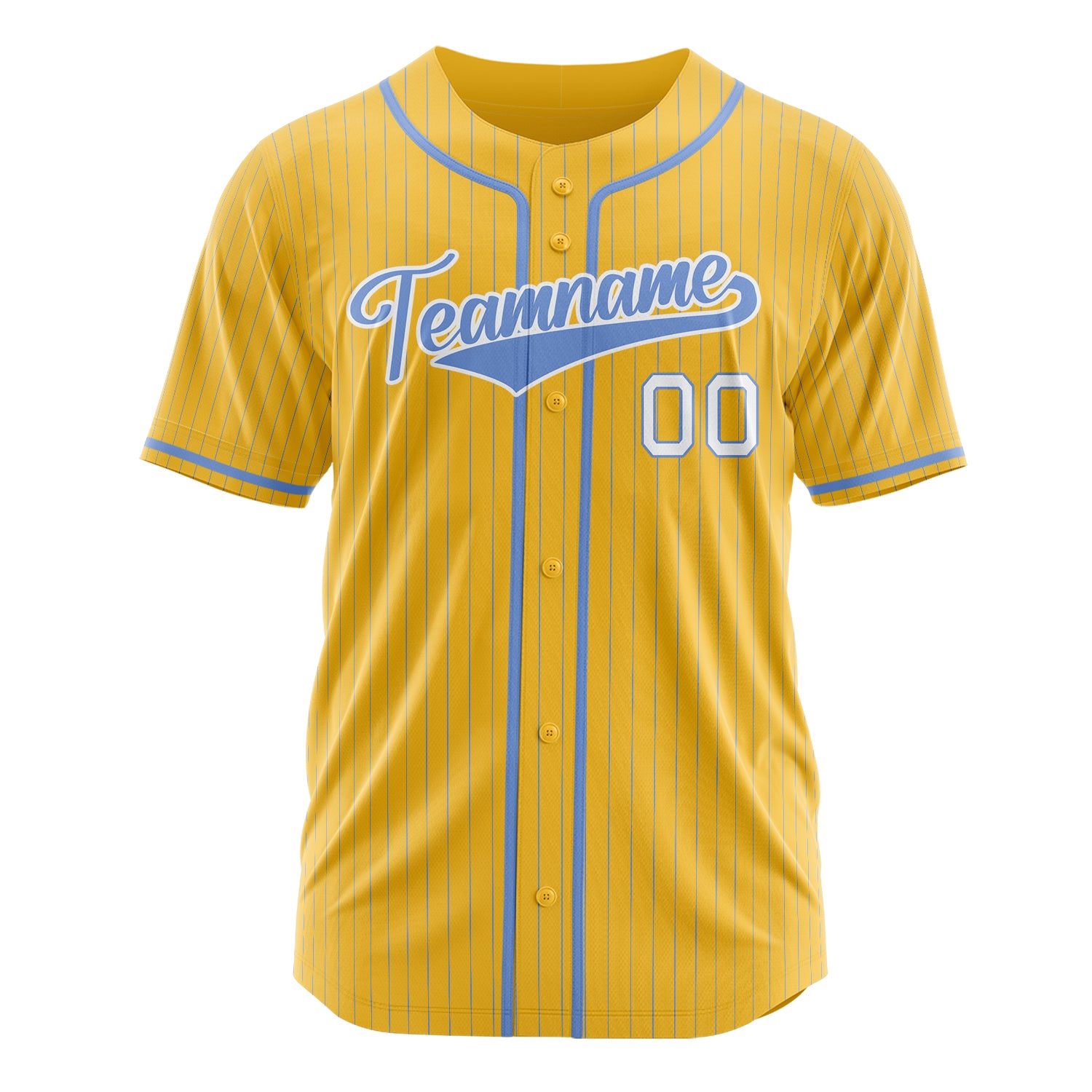 Custom Professional Yellow Light Blue Baseball Jersey