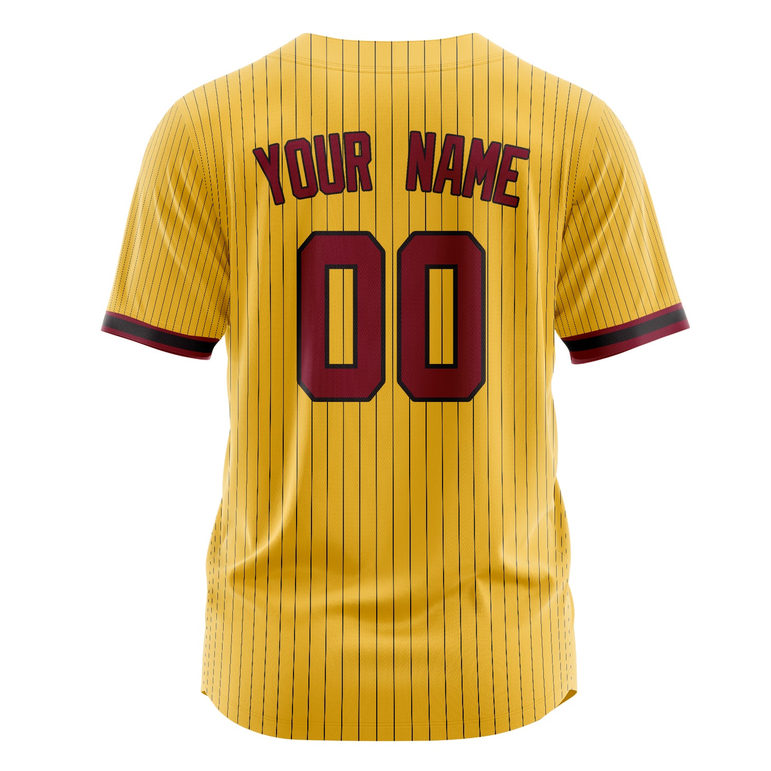 Benutzerdefiniertes Professionelles Gelb Karmesinrot Baseballtrikot