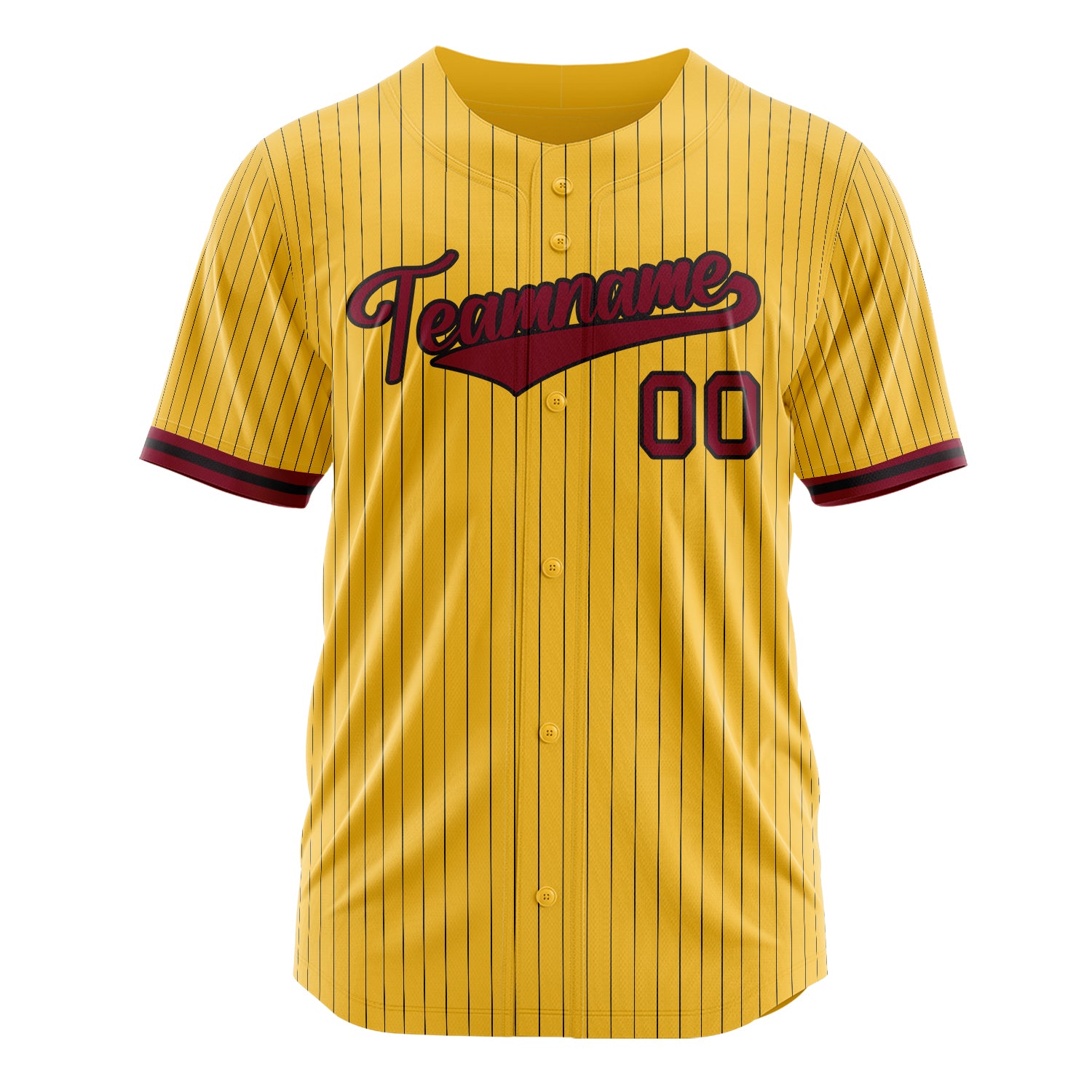 Custom Professional Yellow Crimson Baseball Jersey