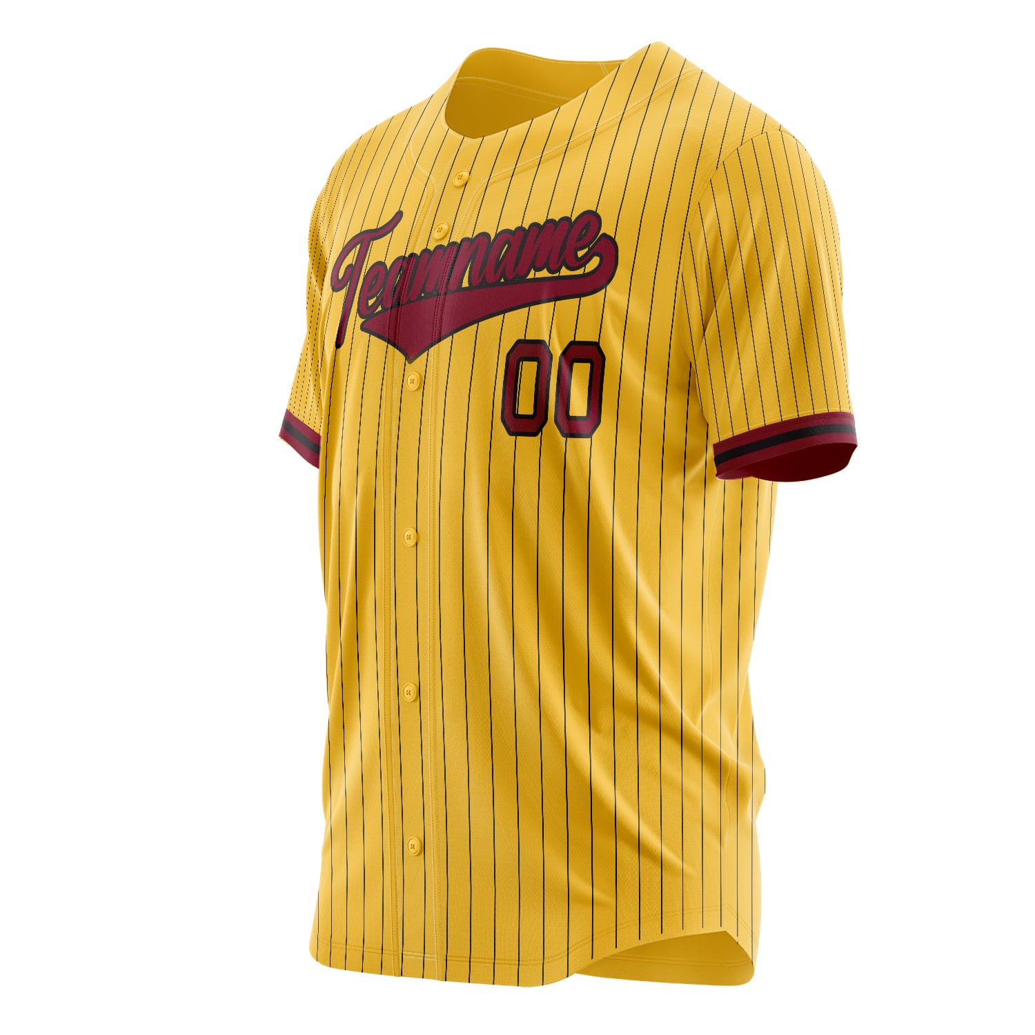 Benutzerdefiniertes Professionelles Gelb Karmesinrot Baseballtrikot