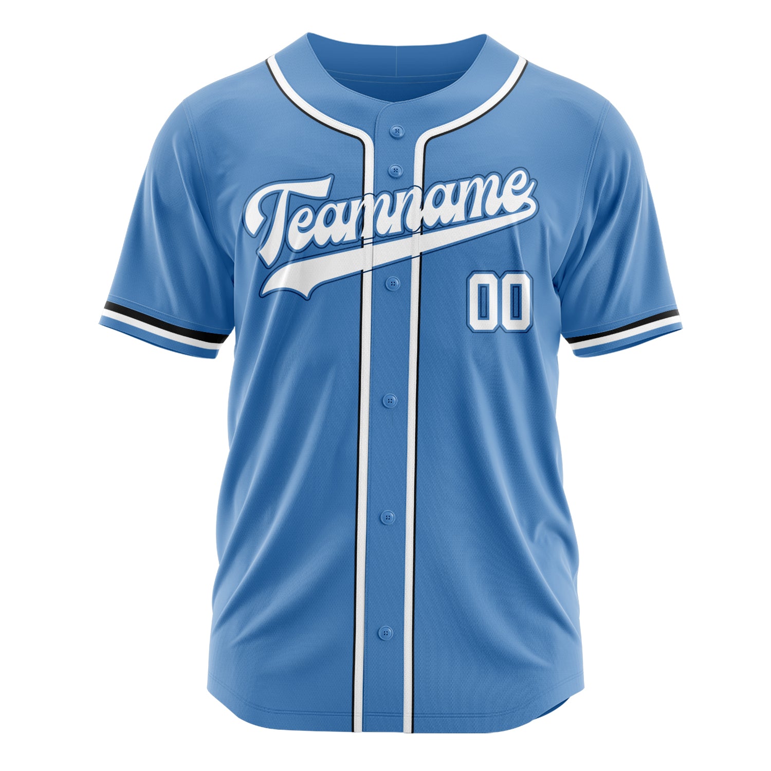 Benutzerdefiniertes Professionelles Elektrisch Blau Weiß Baseballtrikot