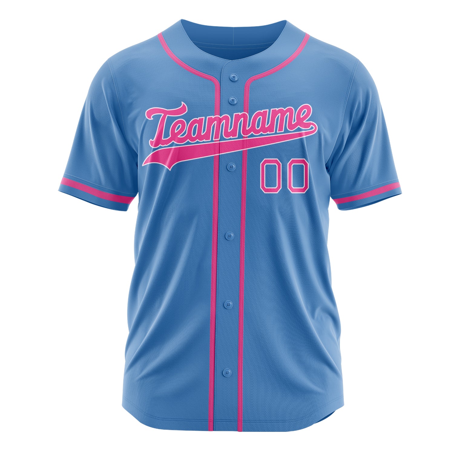 Benutzerdefiniertes Professionelles Elektrisch Blau Rosa Baseballtrikot