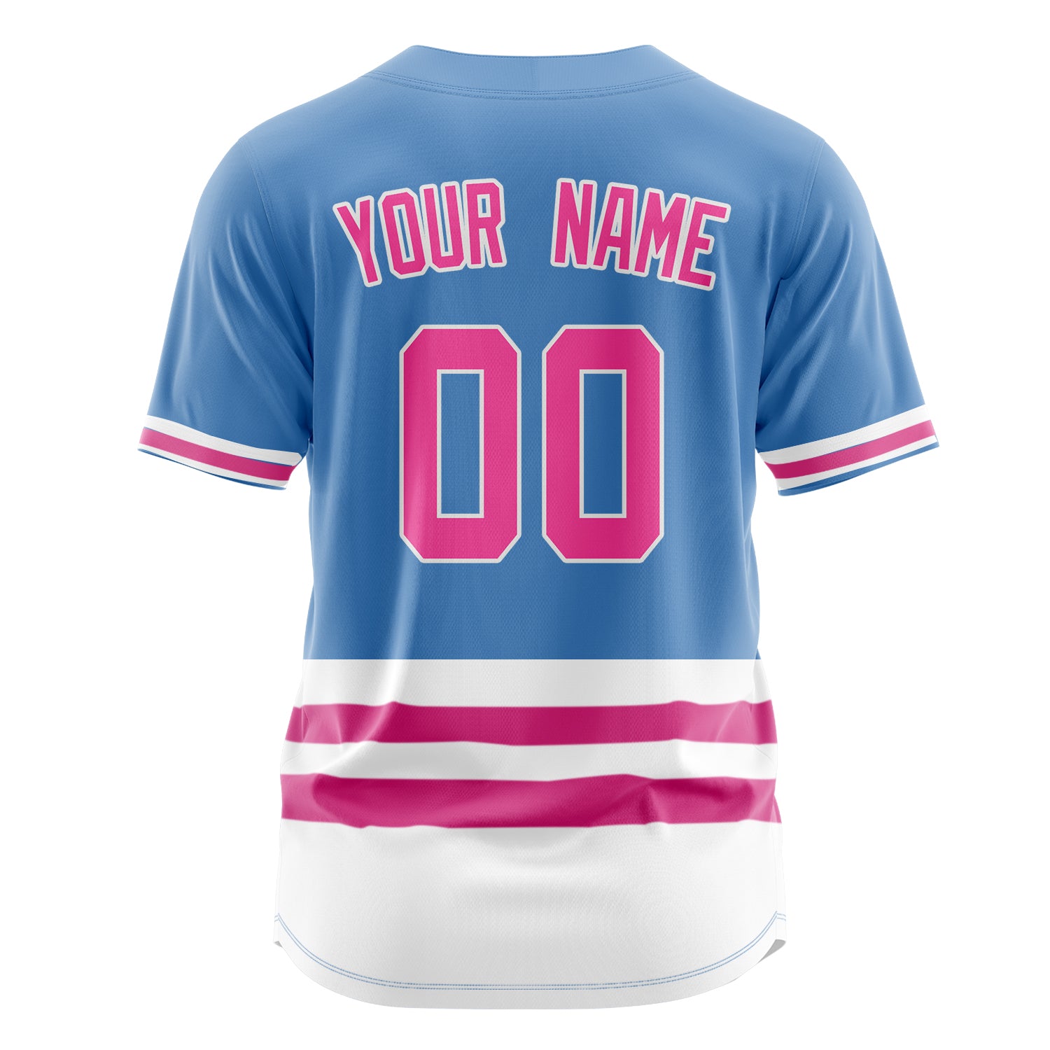 Benutzerdefiniertes Professionelles Elektrisch Blau Rosa Baseballtrikot