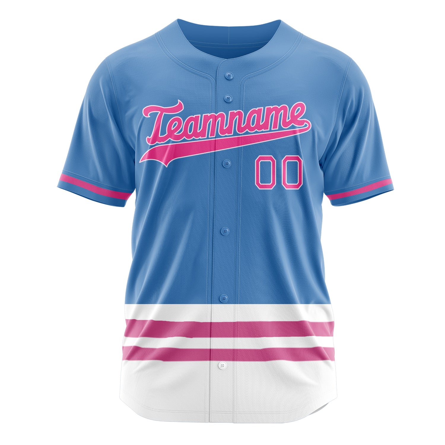 Benutzerdefiniertes Professionelles Elektrisch Blau Rosa Baseballtrikot