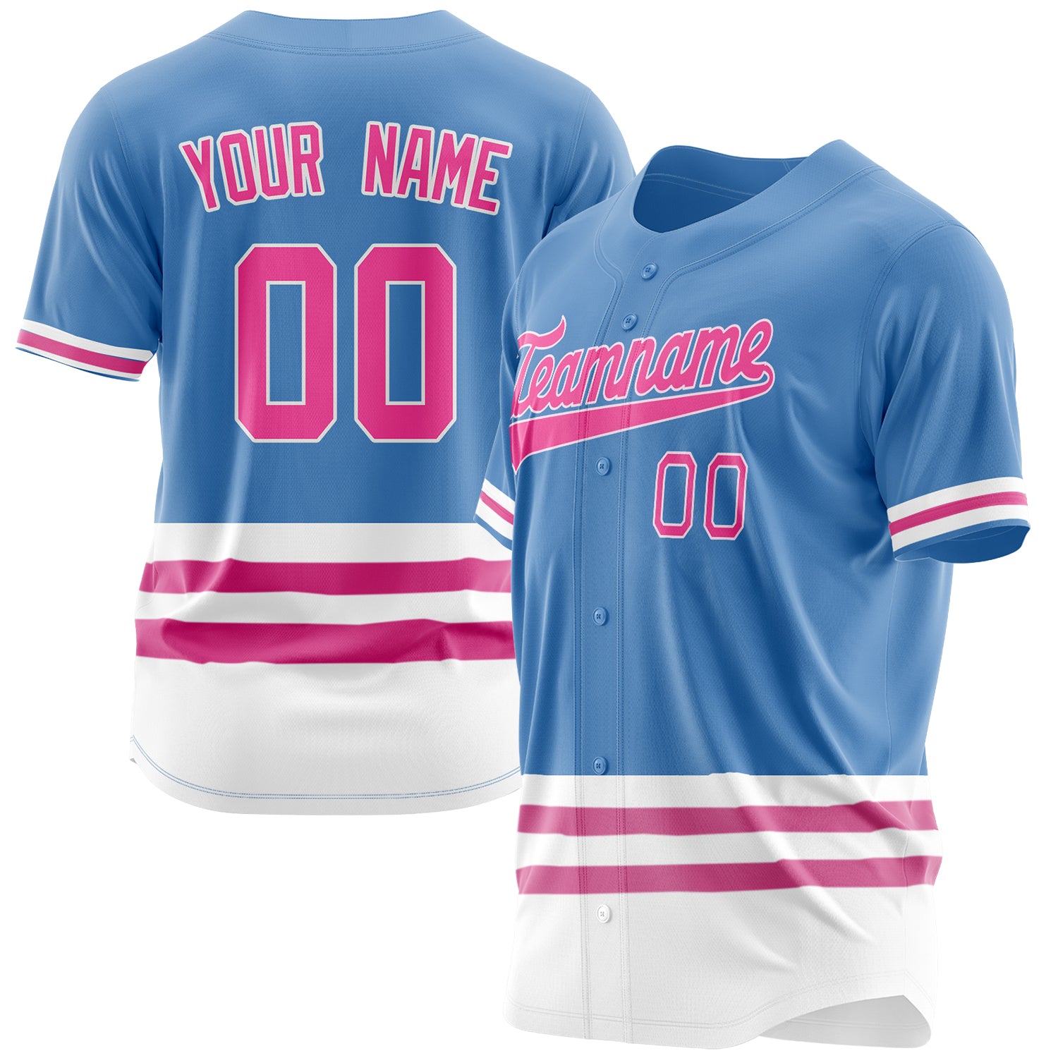 Benutzerdefiniertes Professionelles Elektrisch Blau Rosa Baseballtrikot BB03240607JZ065