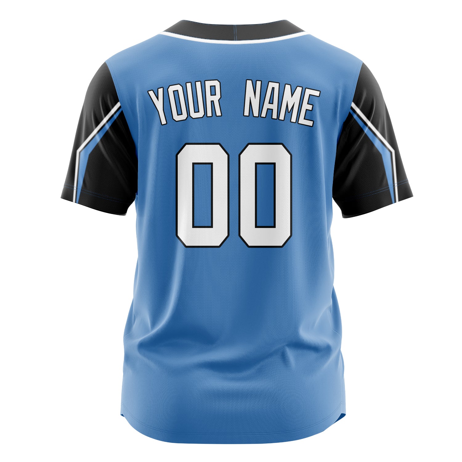 Custom Professional Electric Blue Black Baseball Jersey