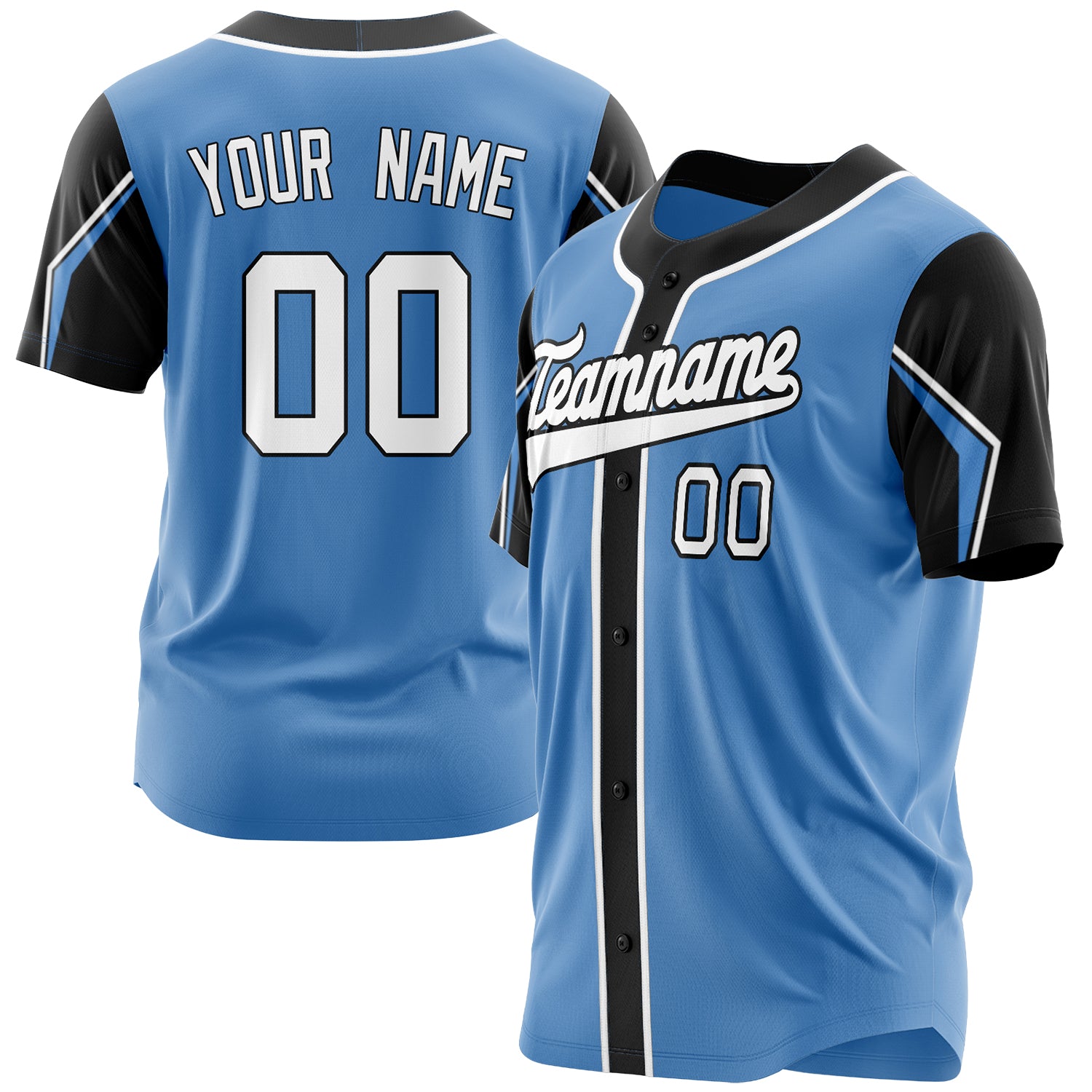 Benutzerdefiniertes Professionelles Elektrisch Blau Schwarz Baseballtrikot BB03240607JZ067