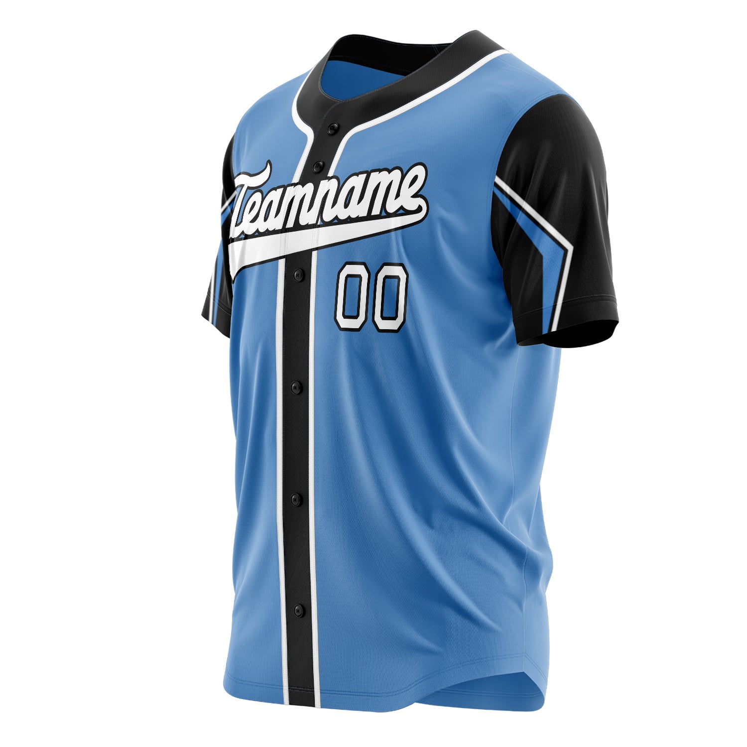 Custom Professional Electric Blue Black Baseball Jersey