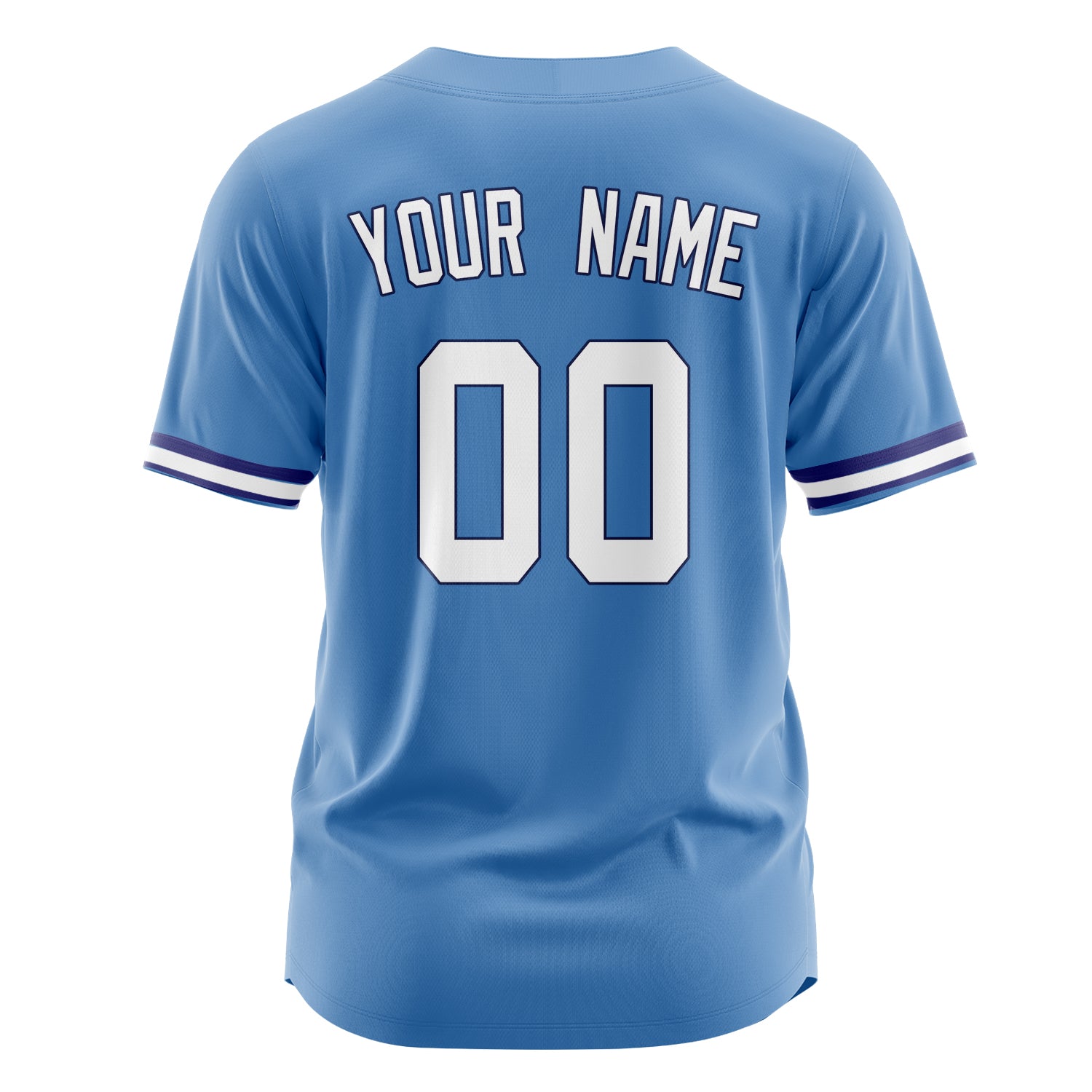 Custom Professional Electric Blue White Baseball Jersey
