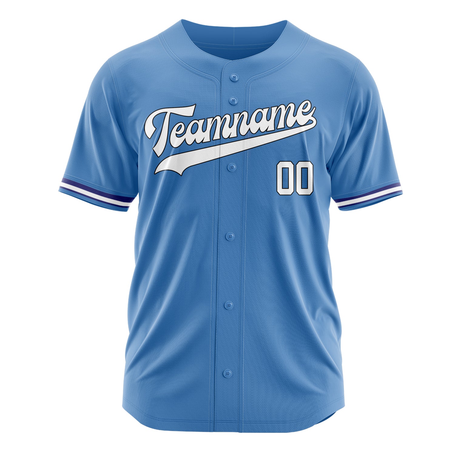 Custom Professional Electric Blue White Baseball Jersey