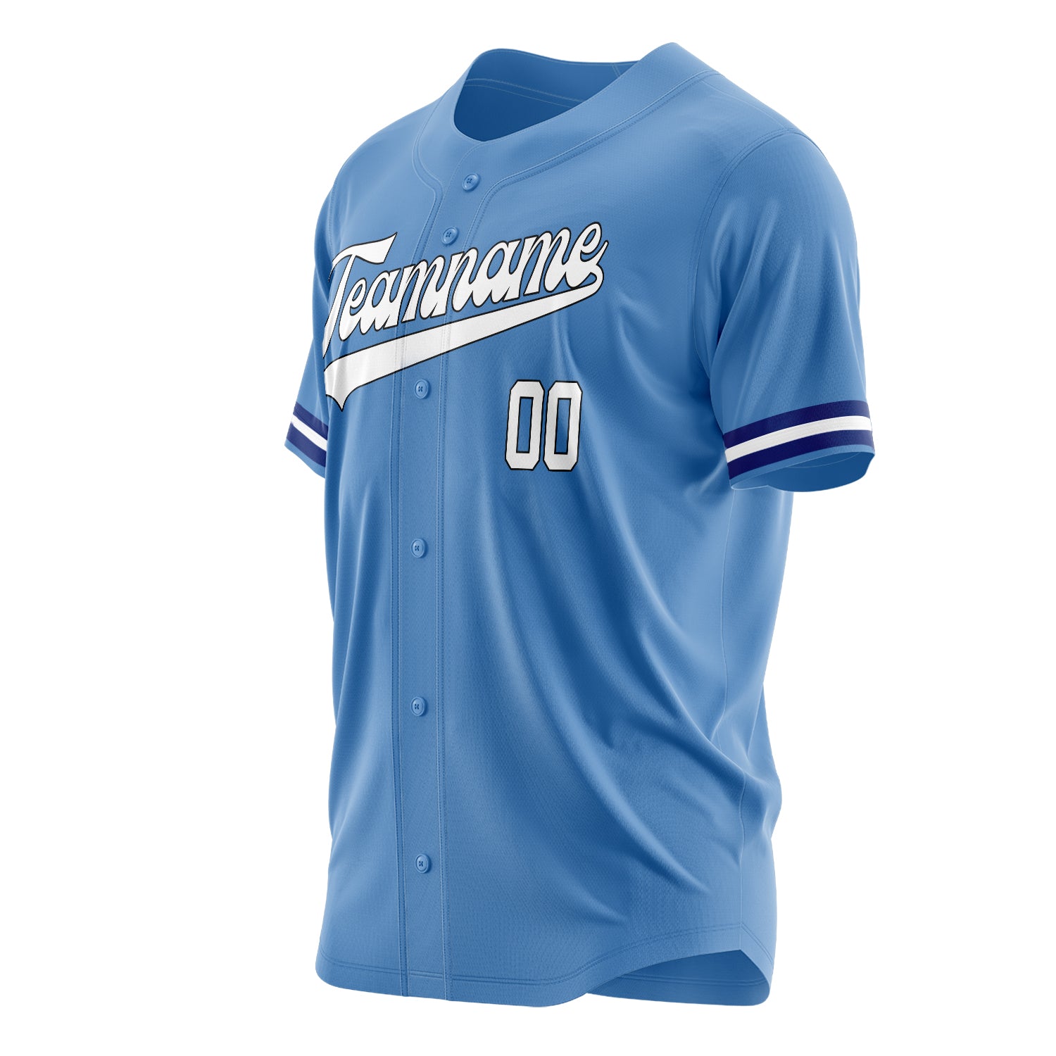 Custom Professional Electric Blue White Baseball Jersey