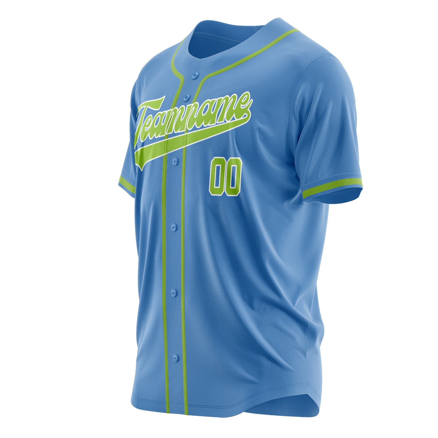 Benutzerdefiniertes Professionelles Elektrisch Blau Neongrün Baseballtrikot