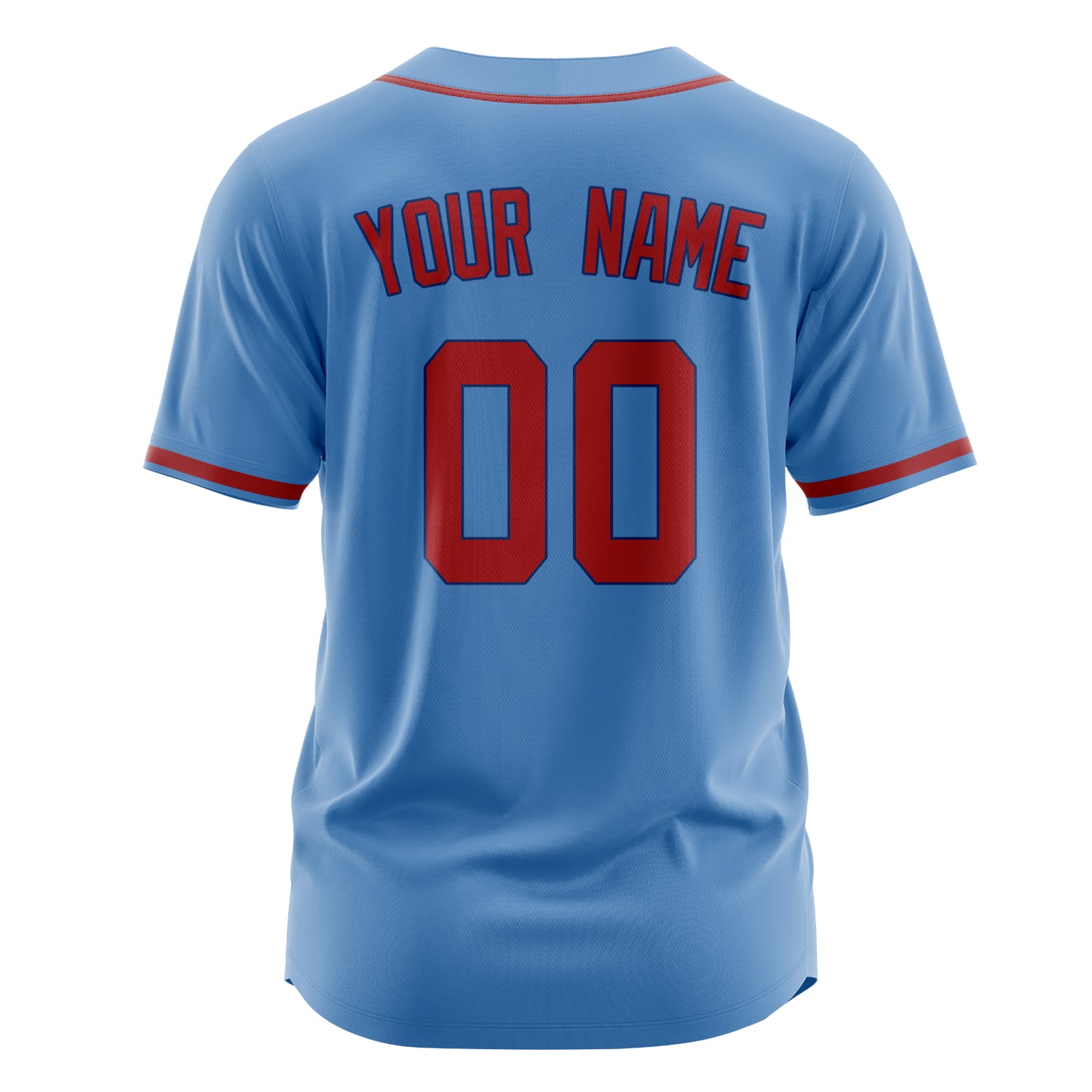 Custom Professional Electric Blue Red Baseball Jersey