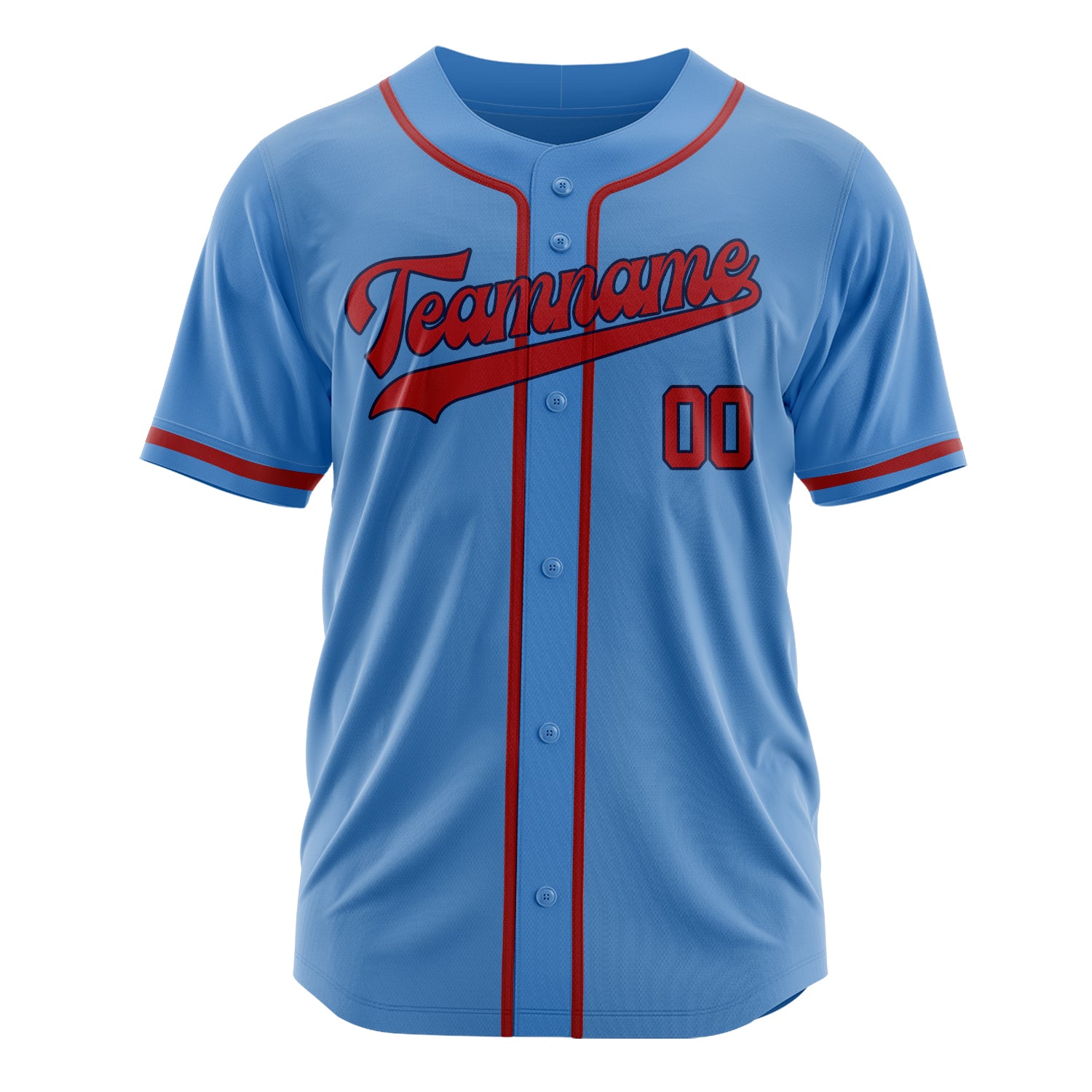 Custom Professional Electric Blue Red Baseball Jersey