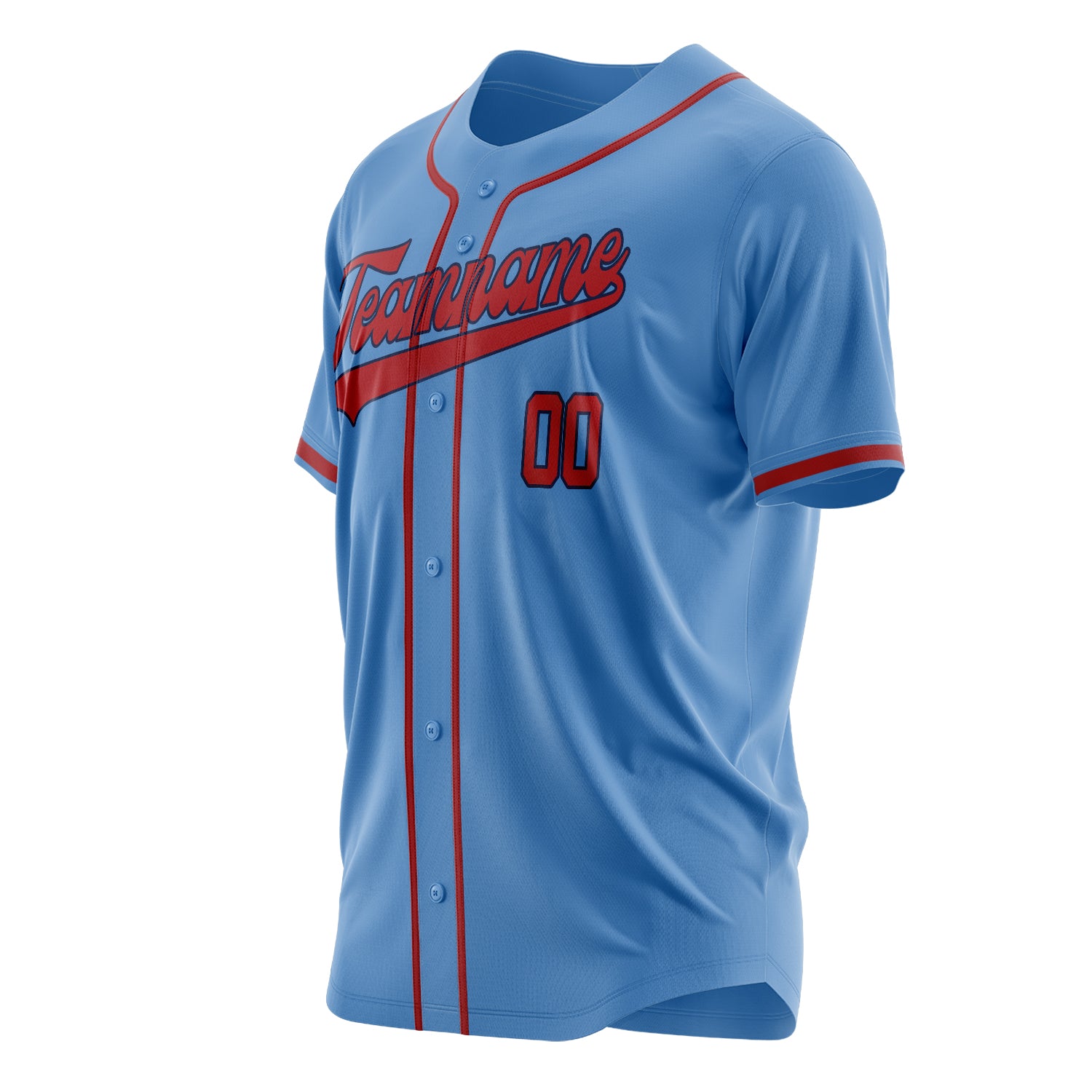 Custom Professional Electric Blue Red Baseball Jersey