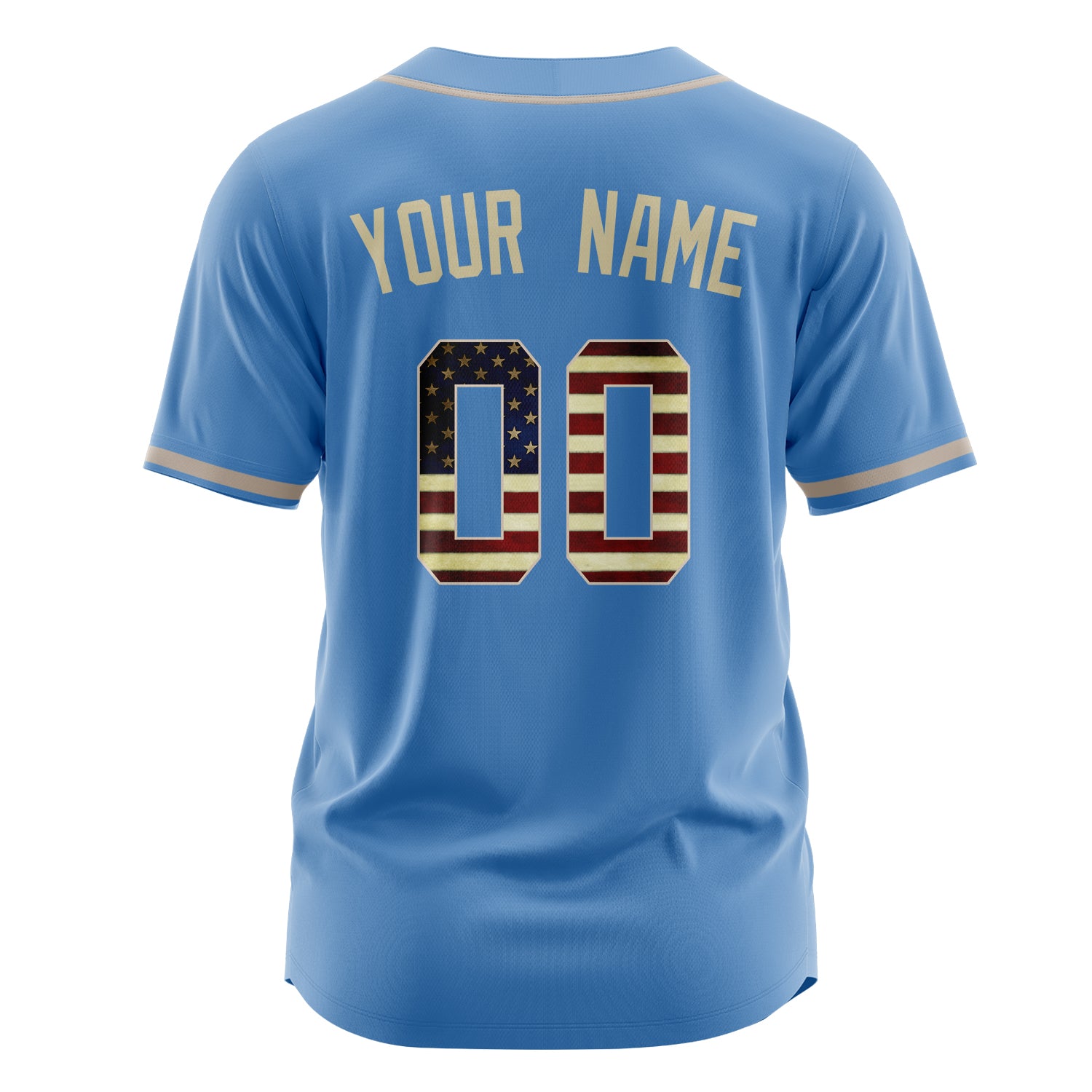 Benutzerdefiniertes Professionelles Elektrisch Blau Creme Baseballtrikot