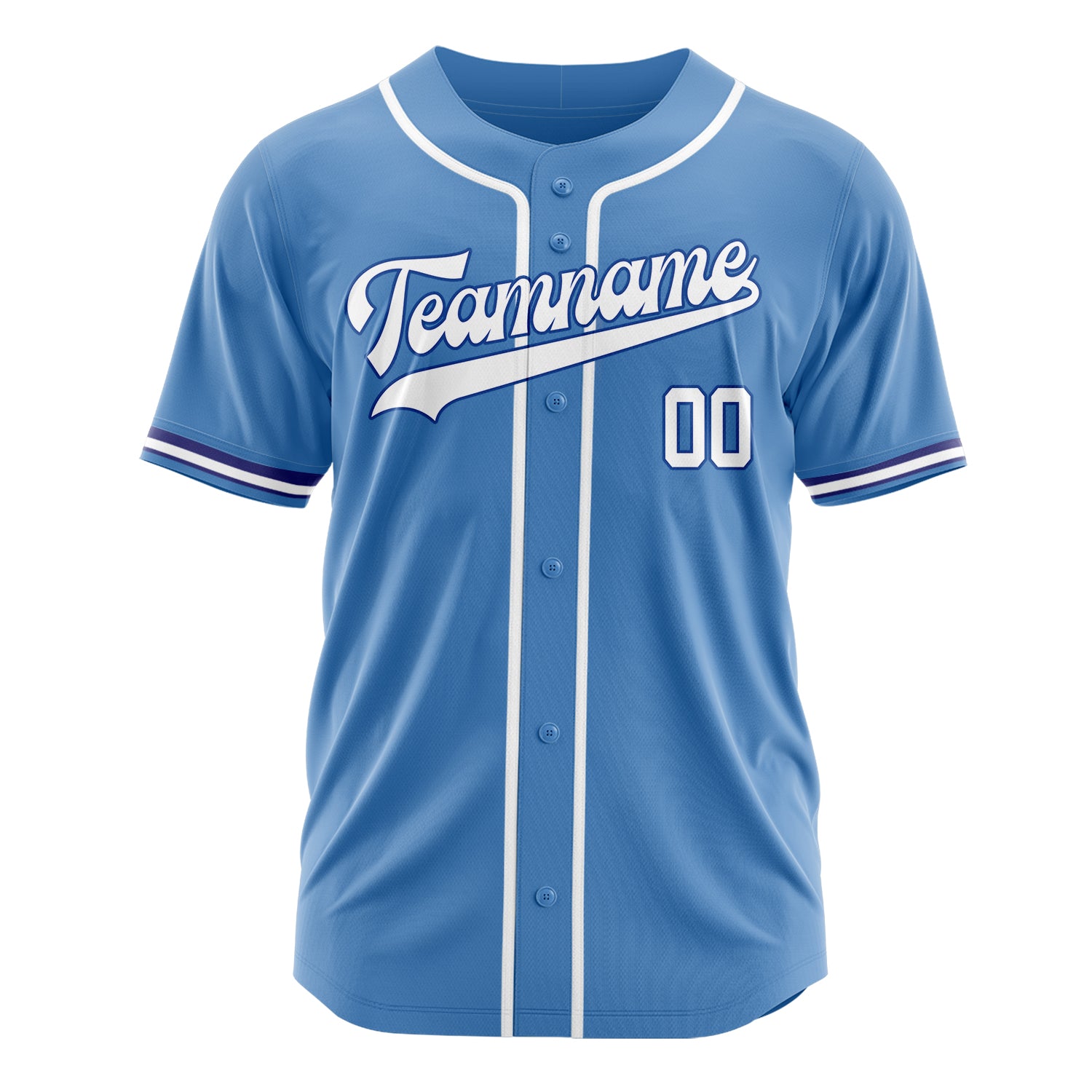 Custom Professional Electric Blue White Baseball Jersey
