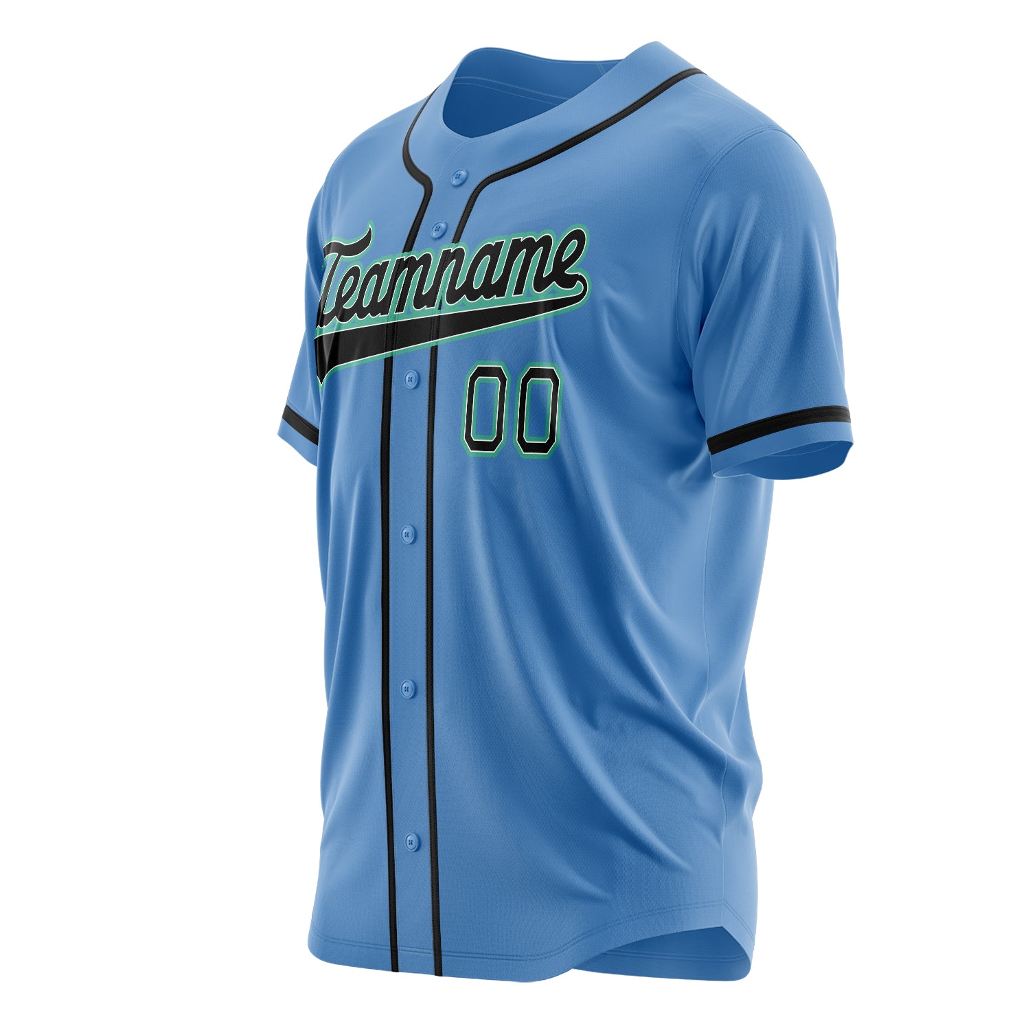 Custom Professional Electric Blue Black Baseball Jersey