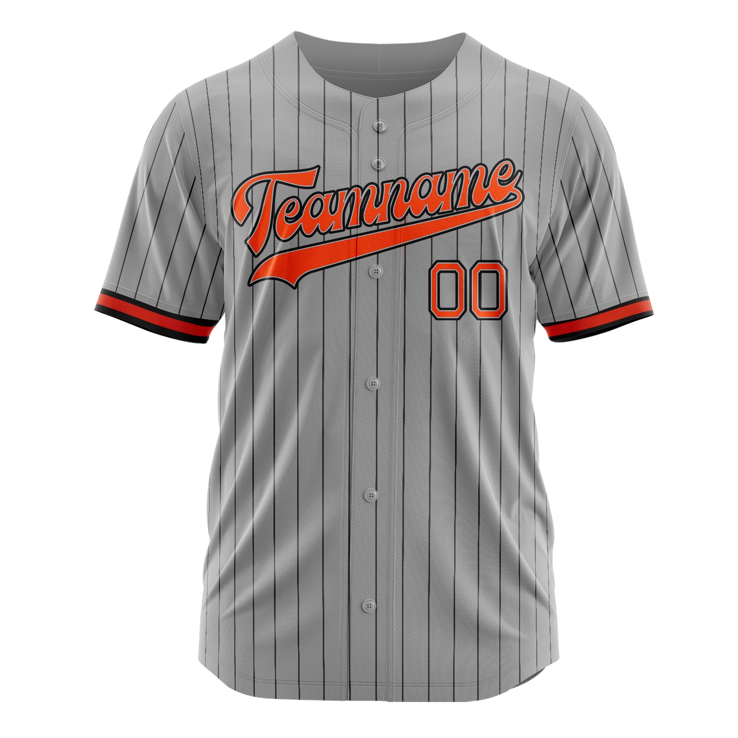 Custom Professional Gray Orange Baseball Jersey