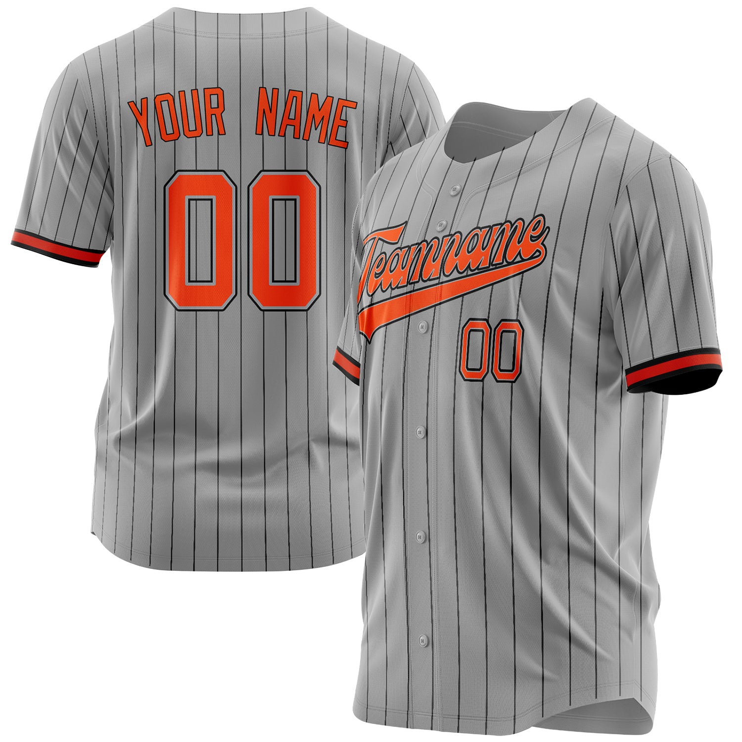 Benutzerdefiniertes Professionelles Grau Orange Baseballtrikot BB03240607JZ088