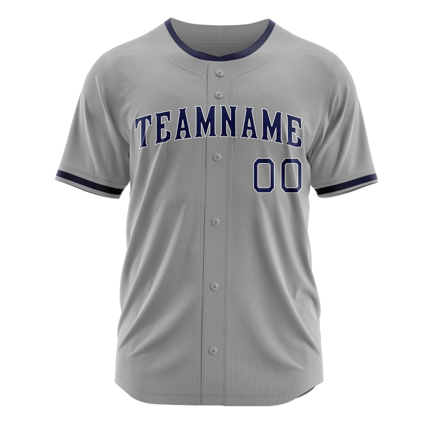 Custom Professional Gray Navy Blue Baseball Jersey