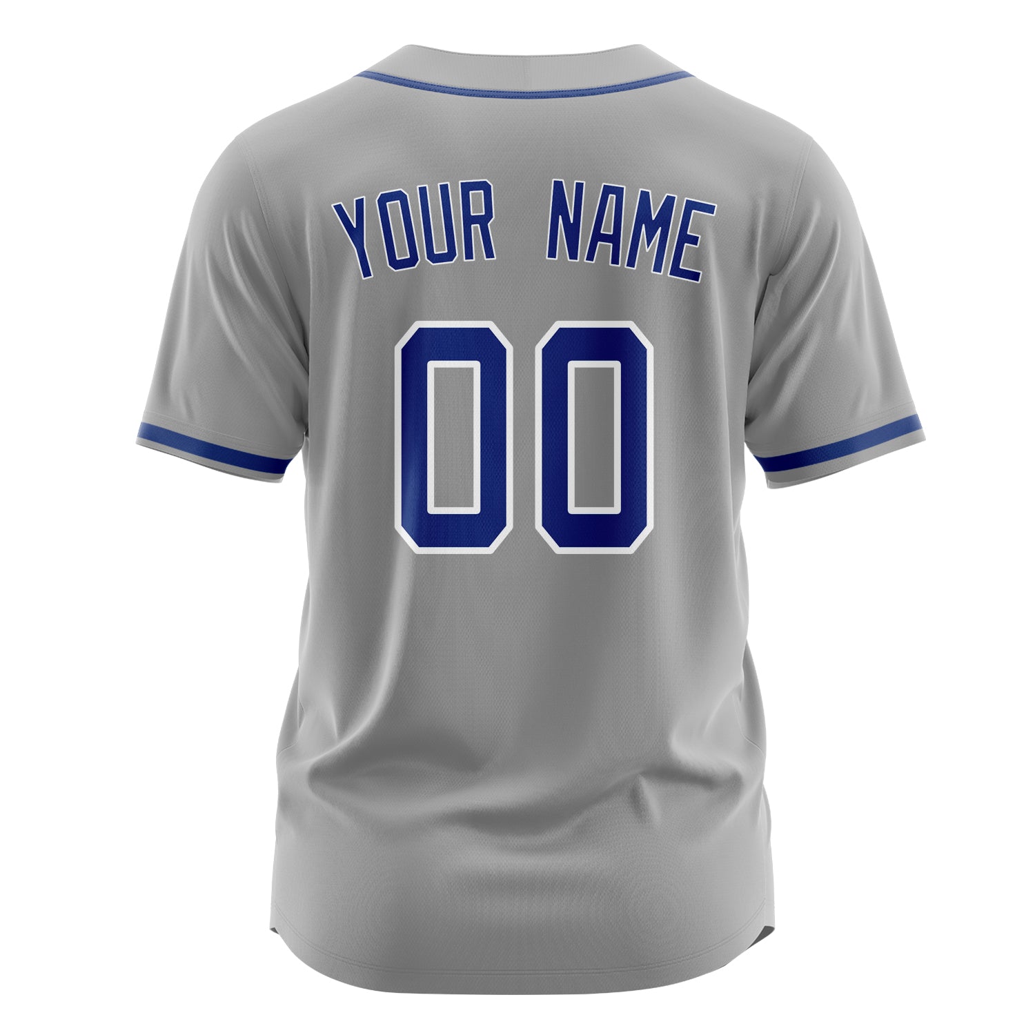 Custom Professional Gray Navy Blue Baseball Jersey