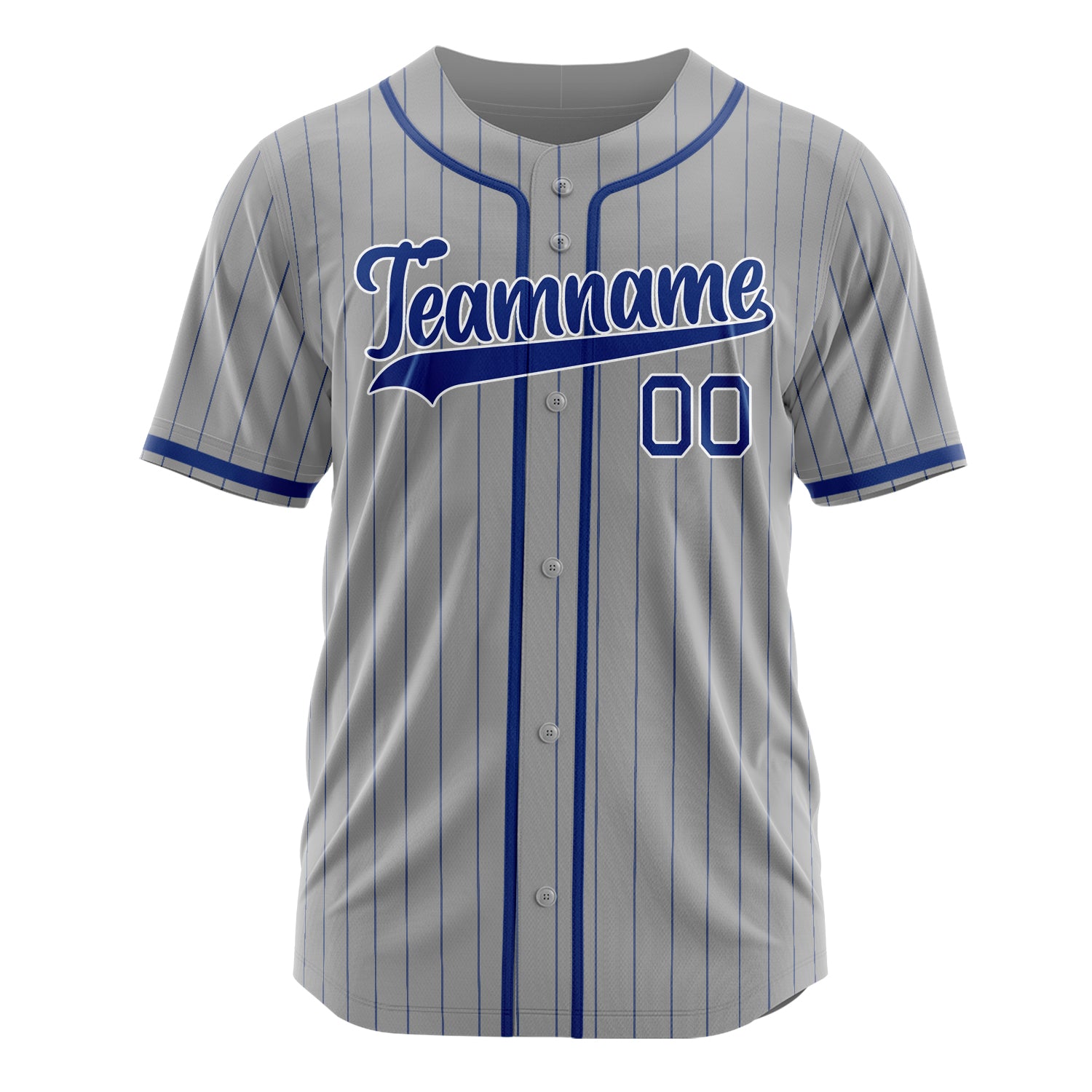 Custom Professional Gray Navy Blue Baseball Jersey