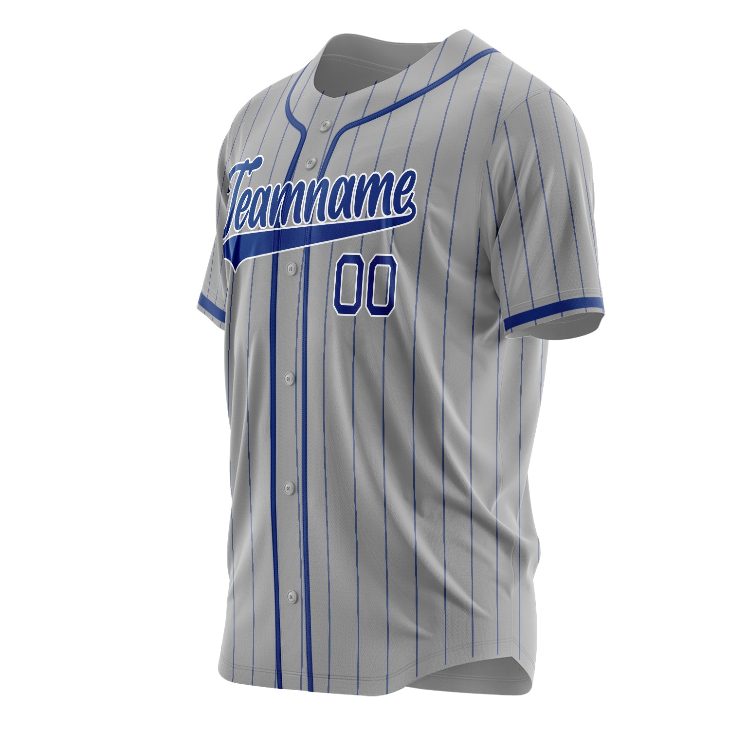 Custom Professional Gray Navy Blue Baseball Jersey