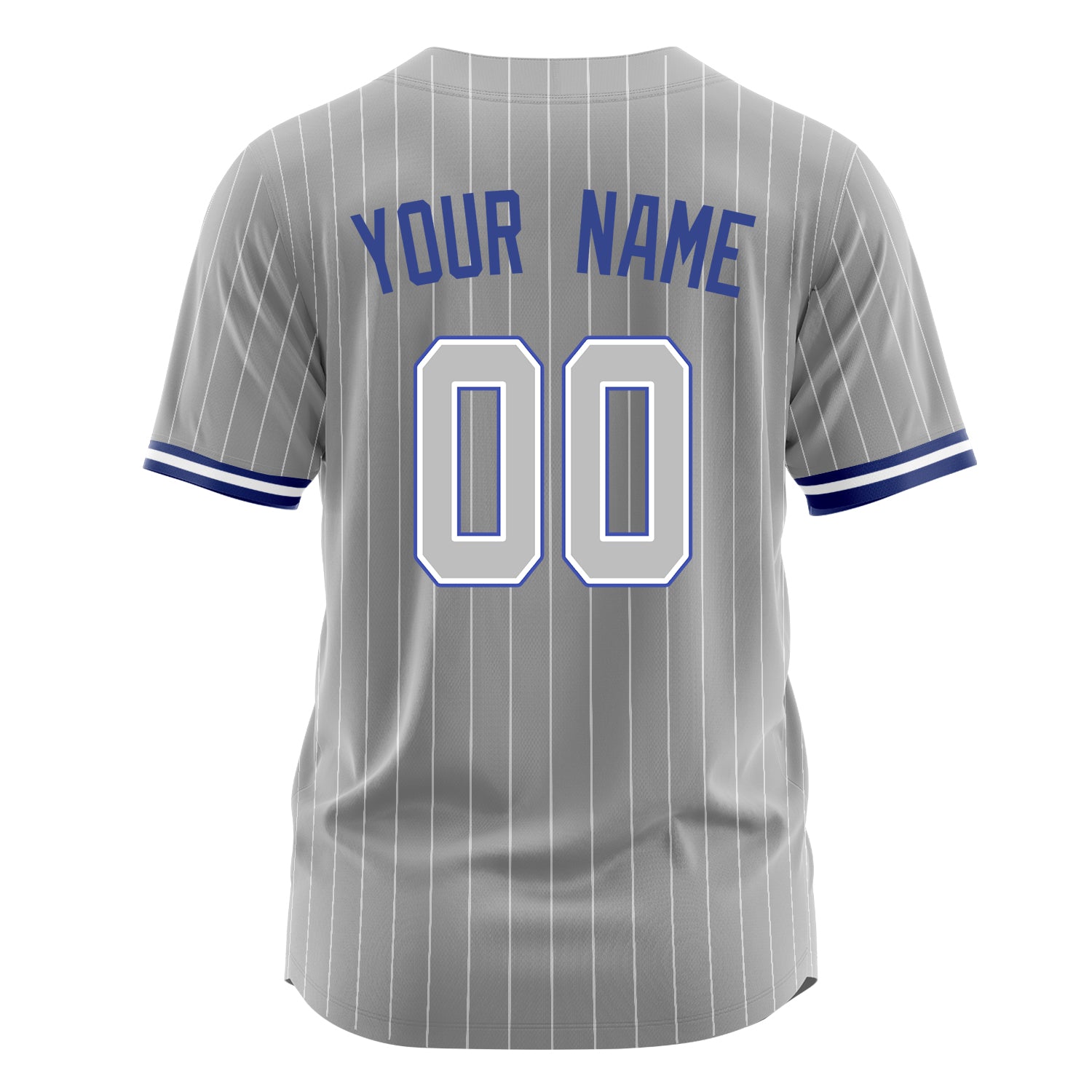 Custom Professional Gray Navy Blue Baseball Jersey
