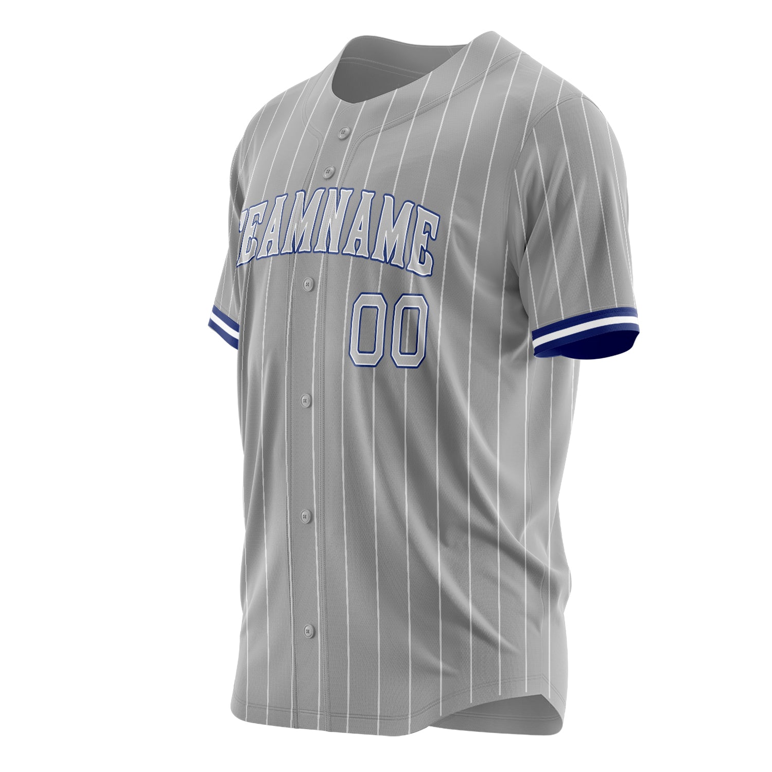 Custom Professional Gray Navy Blue Baseball Jersey