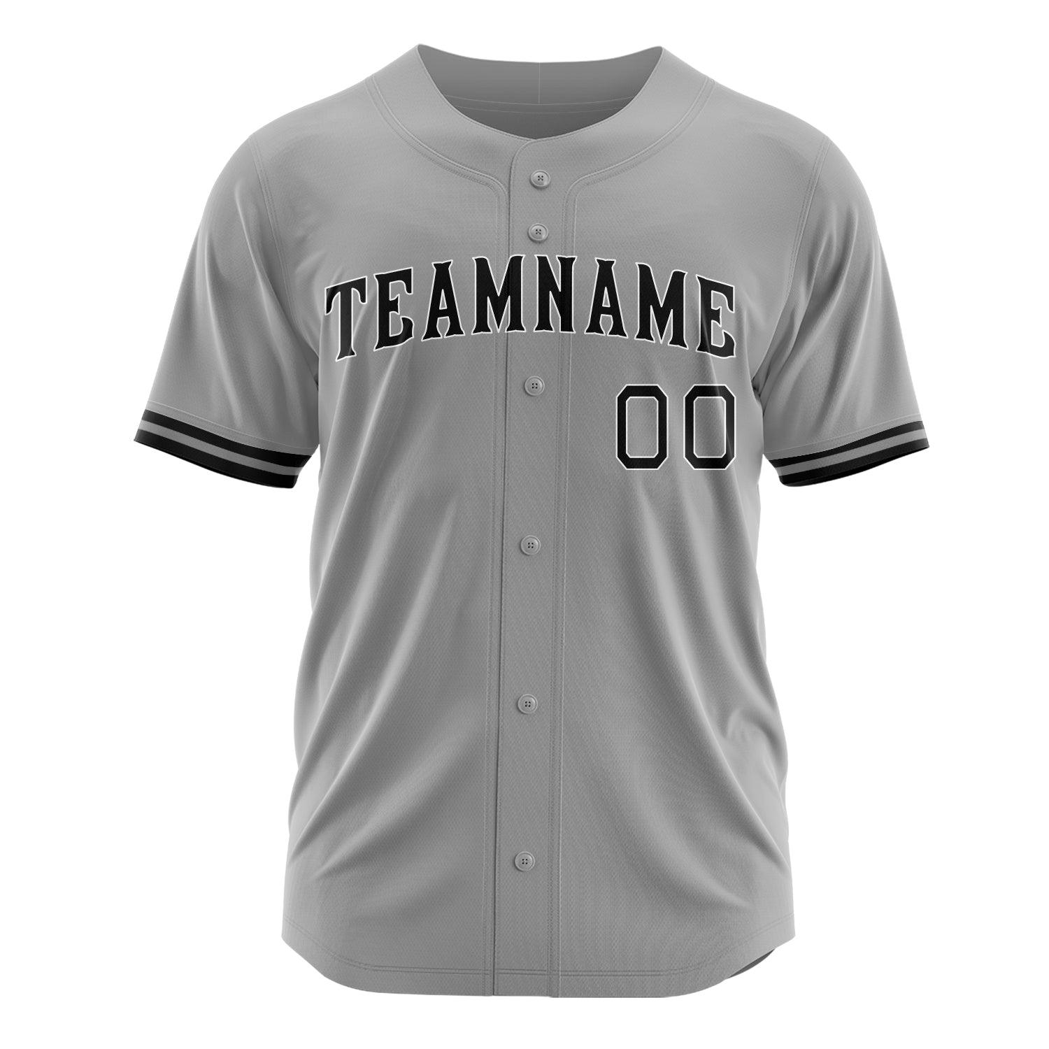 Custom Professional Gray Black Baseball Jersey