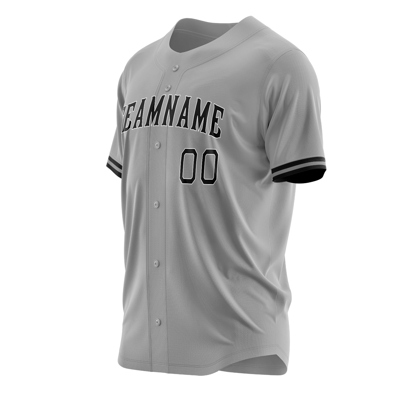 Benutzerdefiniertes Professionelles Grau Schwarz Baseballtrikot