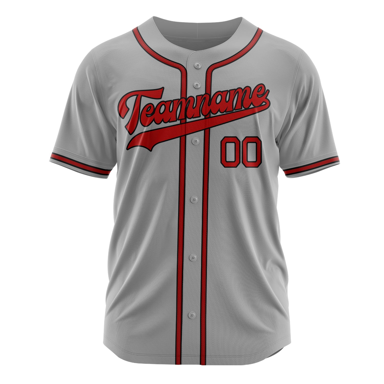 Custom Professional Gray Red Baseball Jersey