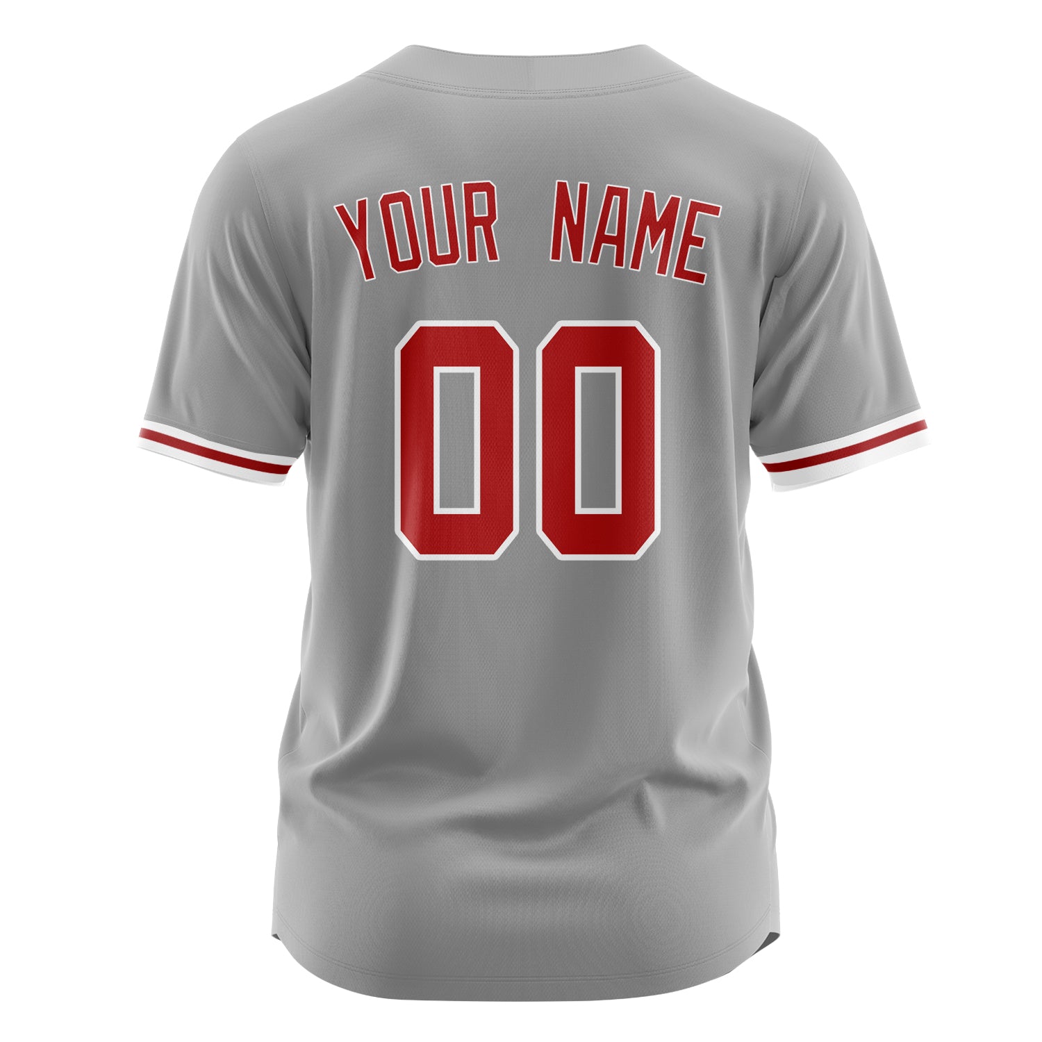Custom Professional Gray Red Baseball Jersey