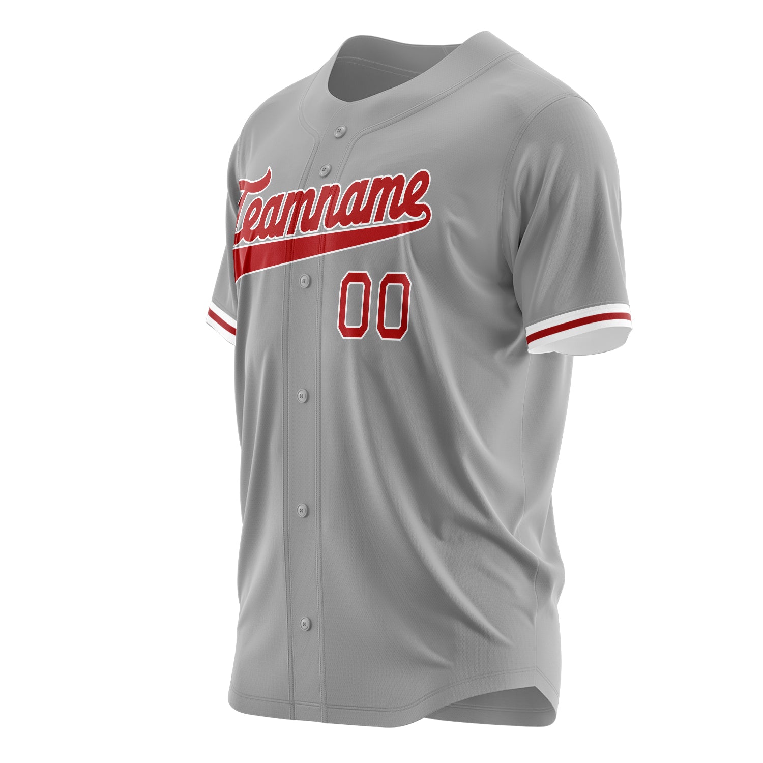 Custom Professional Gray Red Baseball Jersey