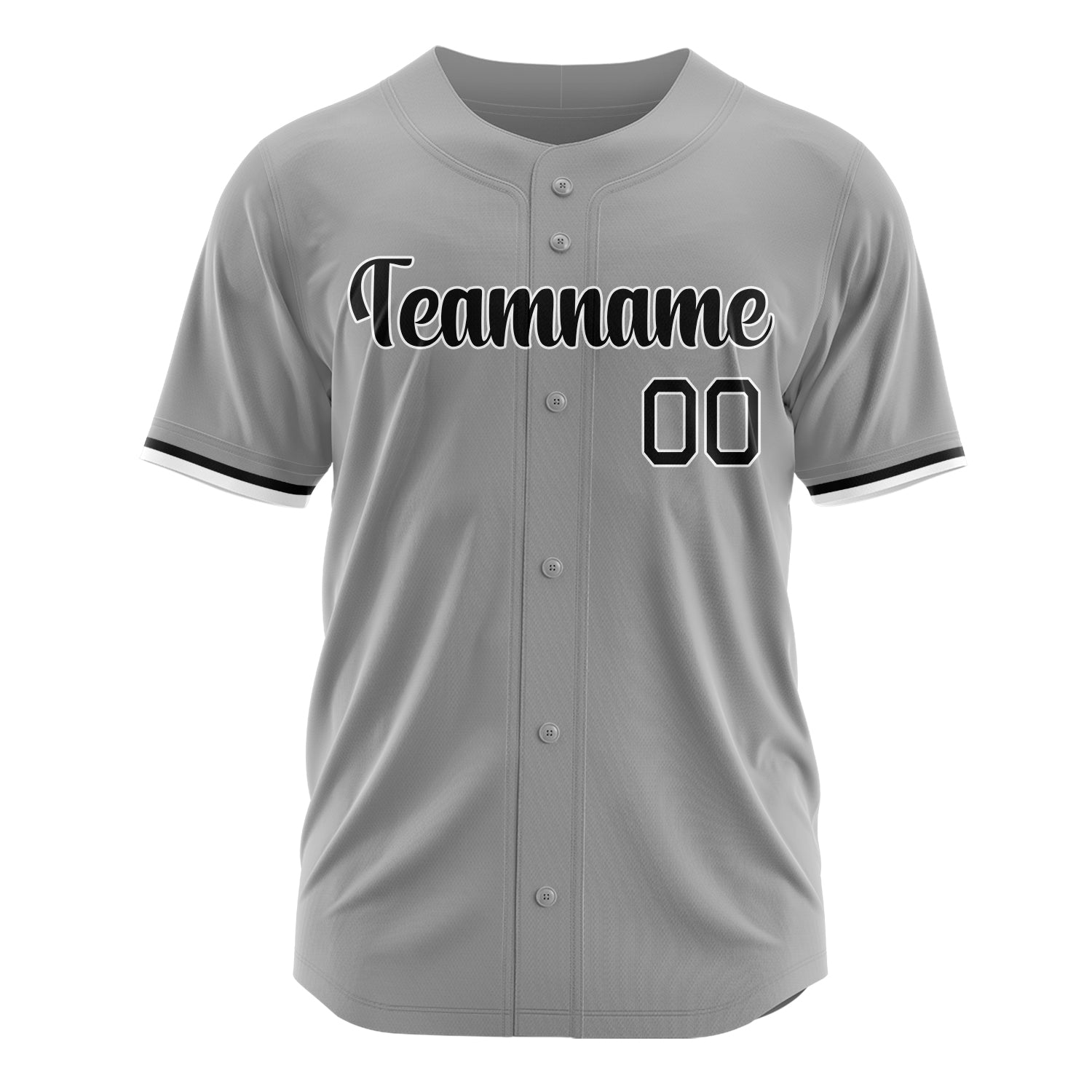 Custom Professional Gray Black Baseball Jersey