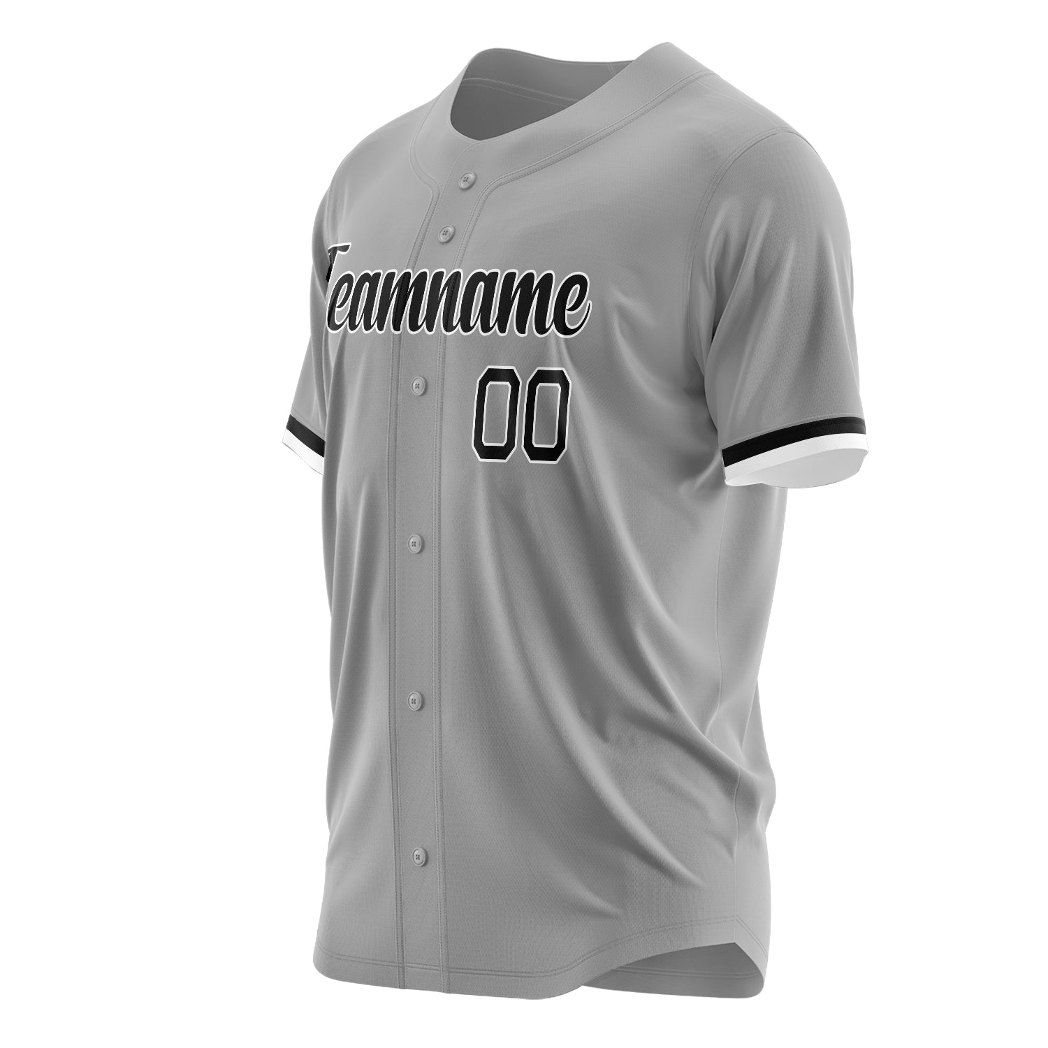 Benutzerdefiniertes Professionelles Grau Schwarz Baseballtrikot