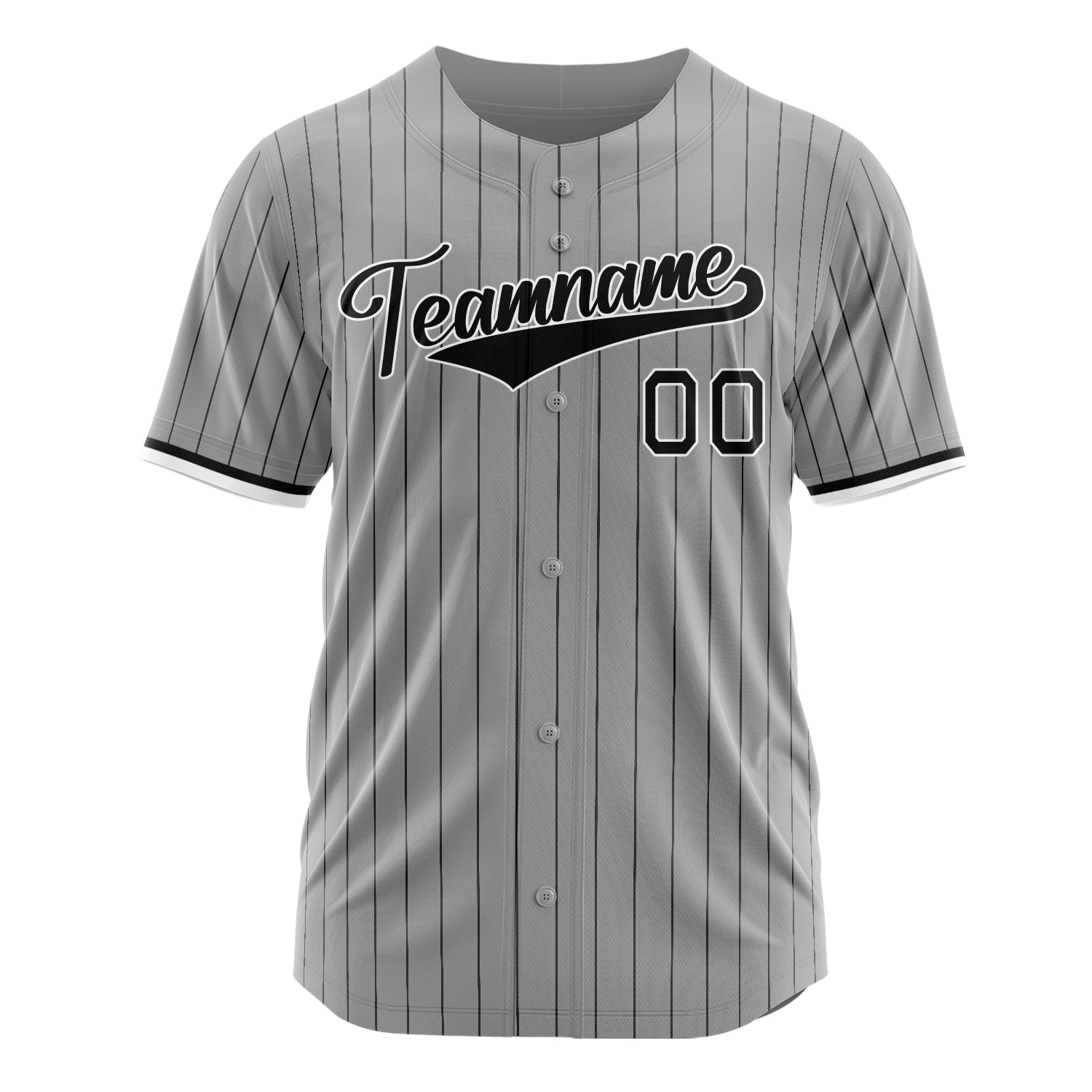 Custom Professional Gray Black Baseball Jersey