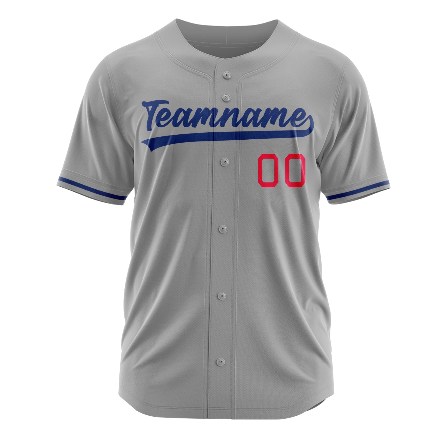 Custom Professional Gray Navy Blue Baseball Jersey
