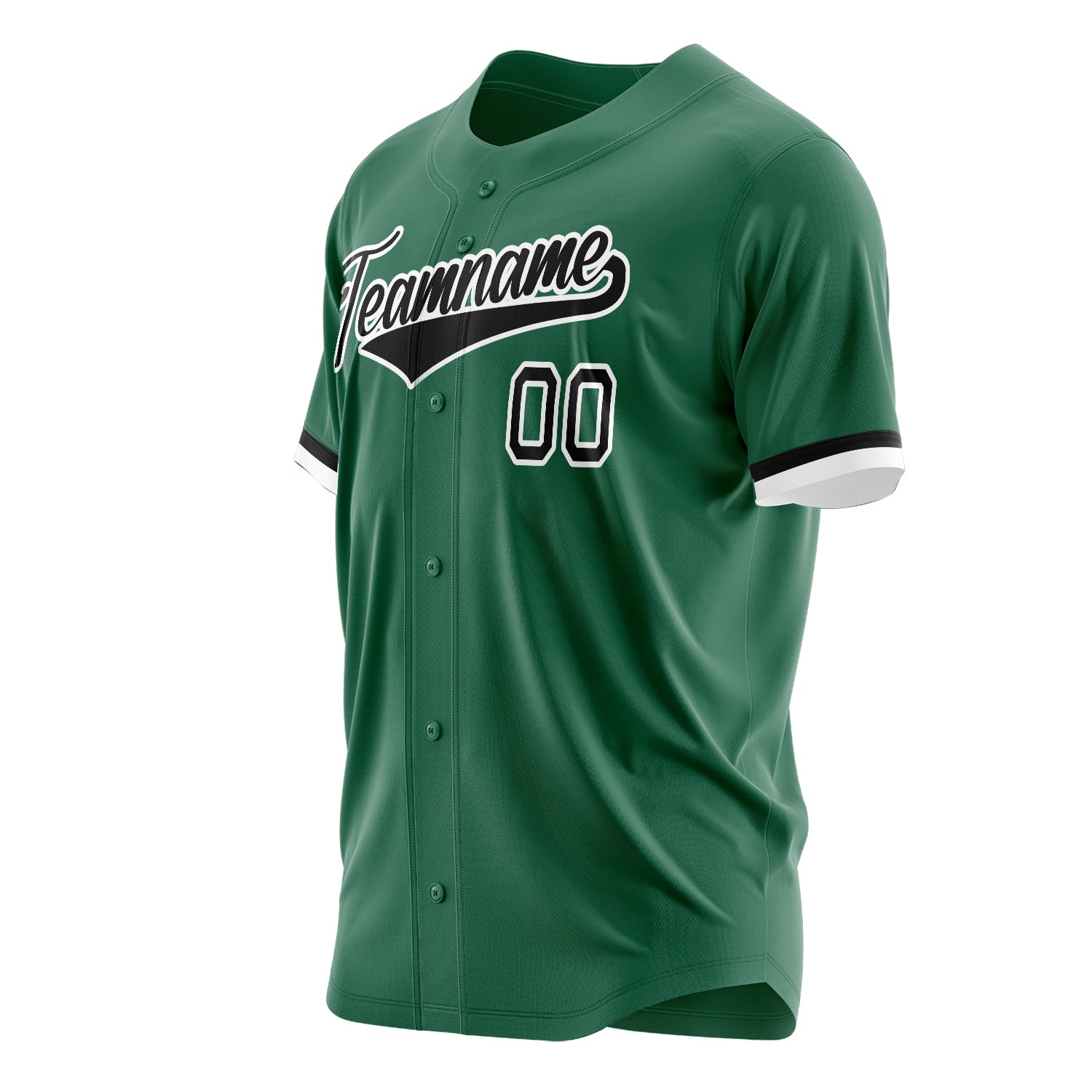 Benutzerdefiniertes Professionelles Kelly Grün Schwarz Baseballtrikot