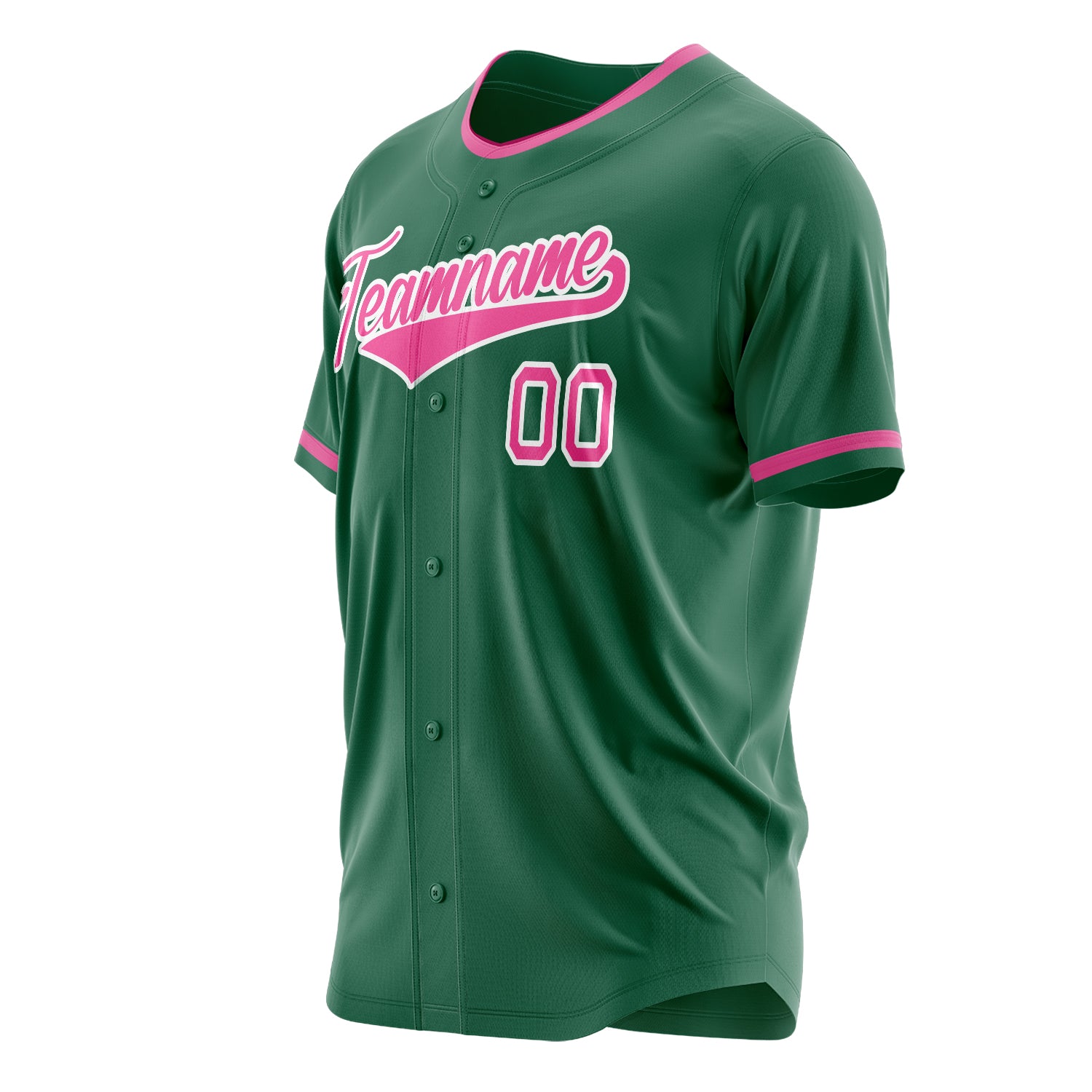 Benutzerdefiniertes Professionelles Kelly Grün Rosa Baseballtrikot