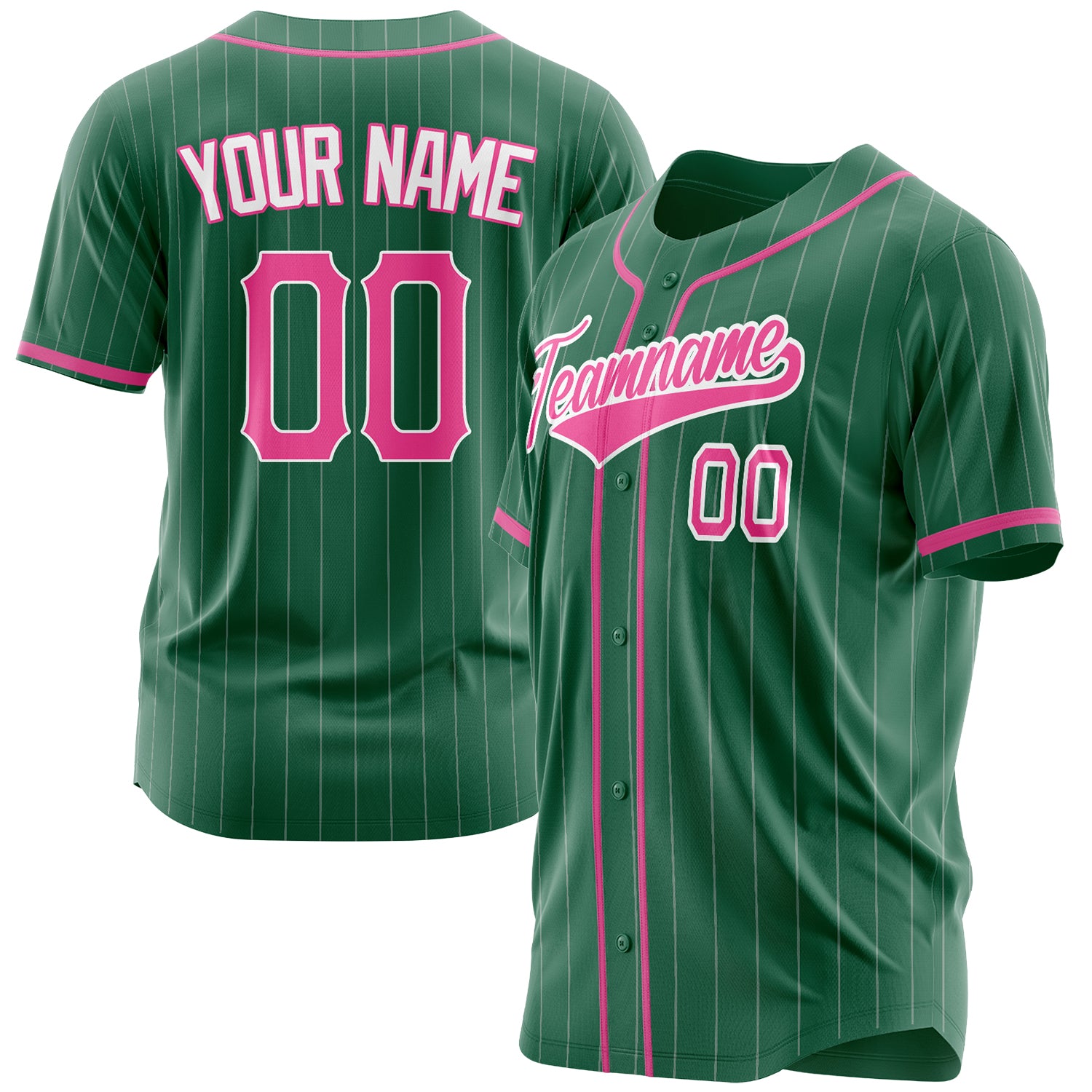 Benutzerdefiniertes Professionelles Kelly Grün Rosa Baseballtrikot BB03240607JZ103